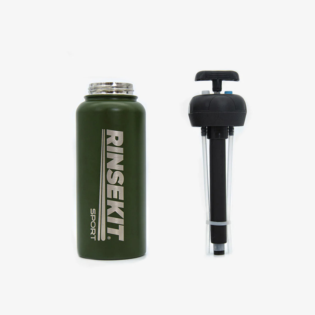 RINSEKIT - Botella de agua y spray - Verde