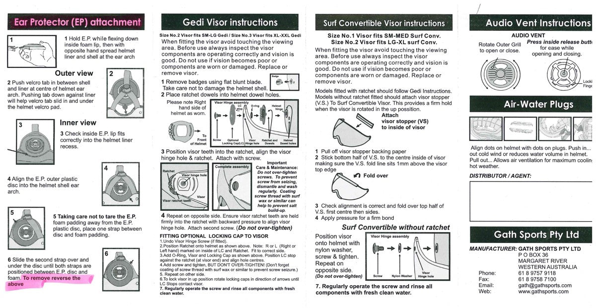 GATH - Visor - Full Face Visor for Gedi and SFC Convertible models