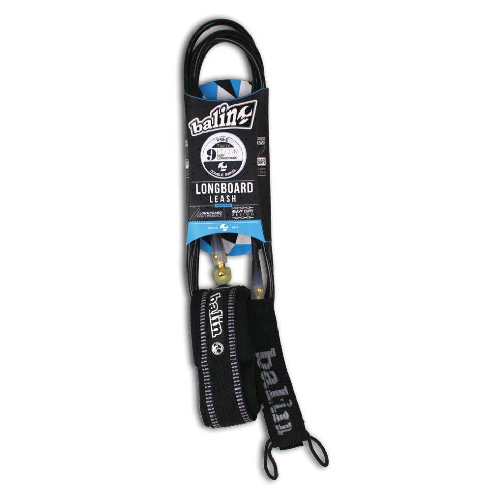 BALIN - Leash Longboard / Sup - Knee (7.4mm) - Black