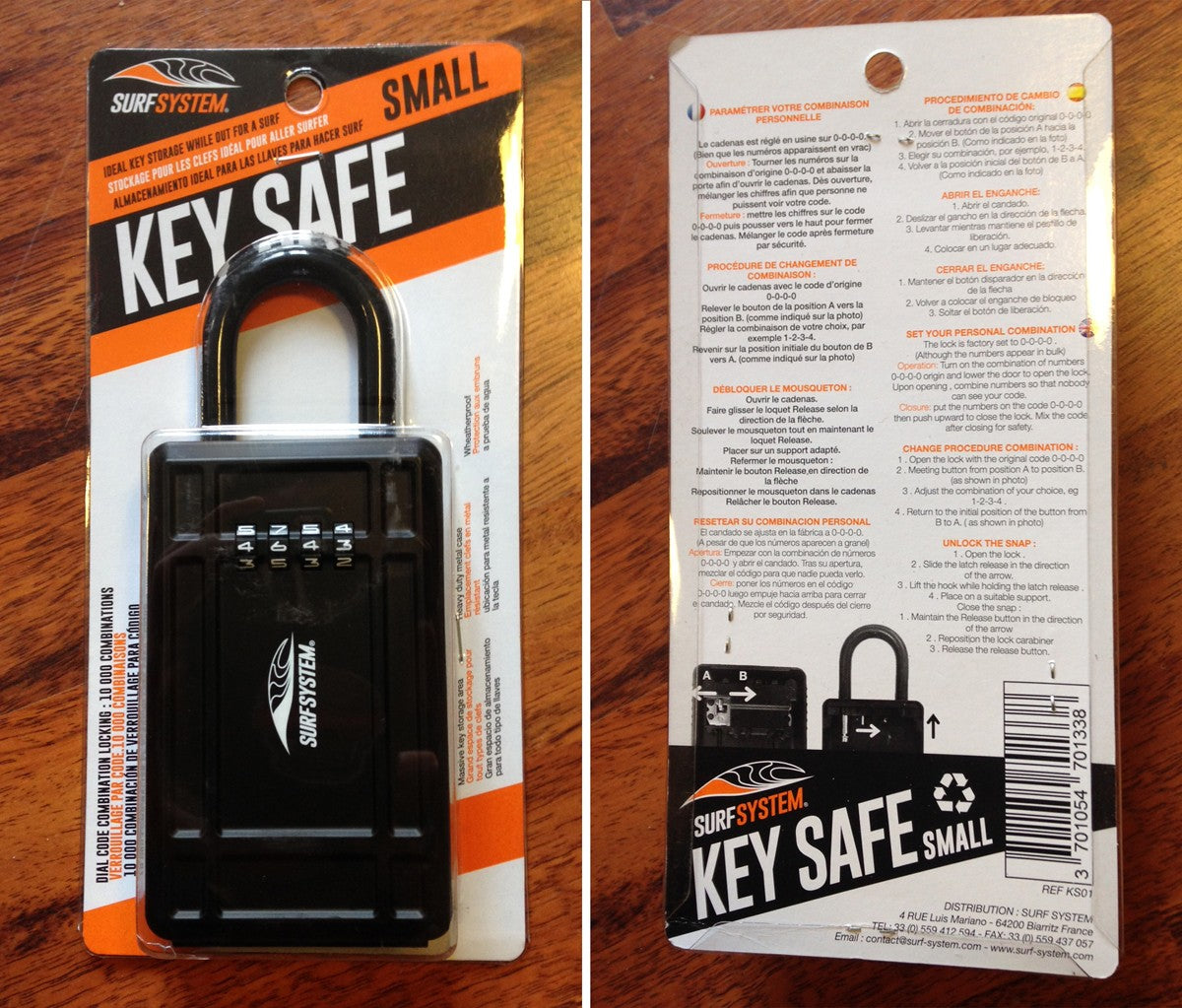 SURF SYSTEM - KeySafe Cadenas Sécurité à Code - Small
