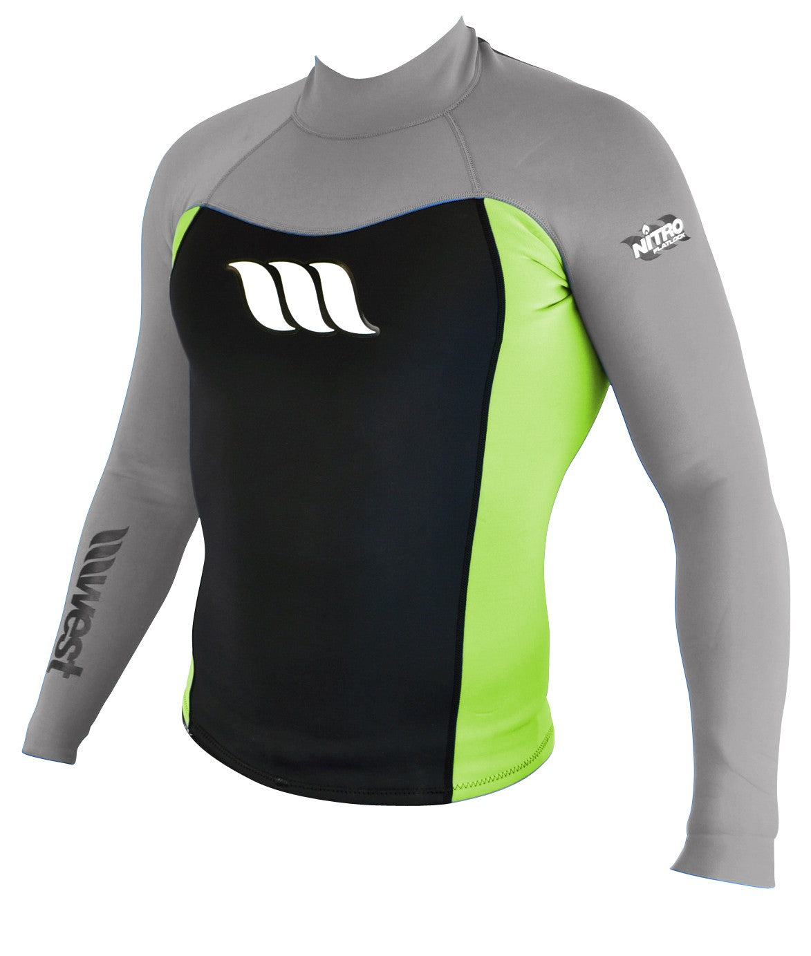 WEST - Top neoprene manches longues - Nitro Jacket 1mm - Silver / Lemon