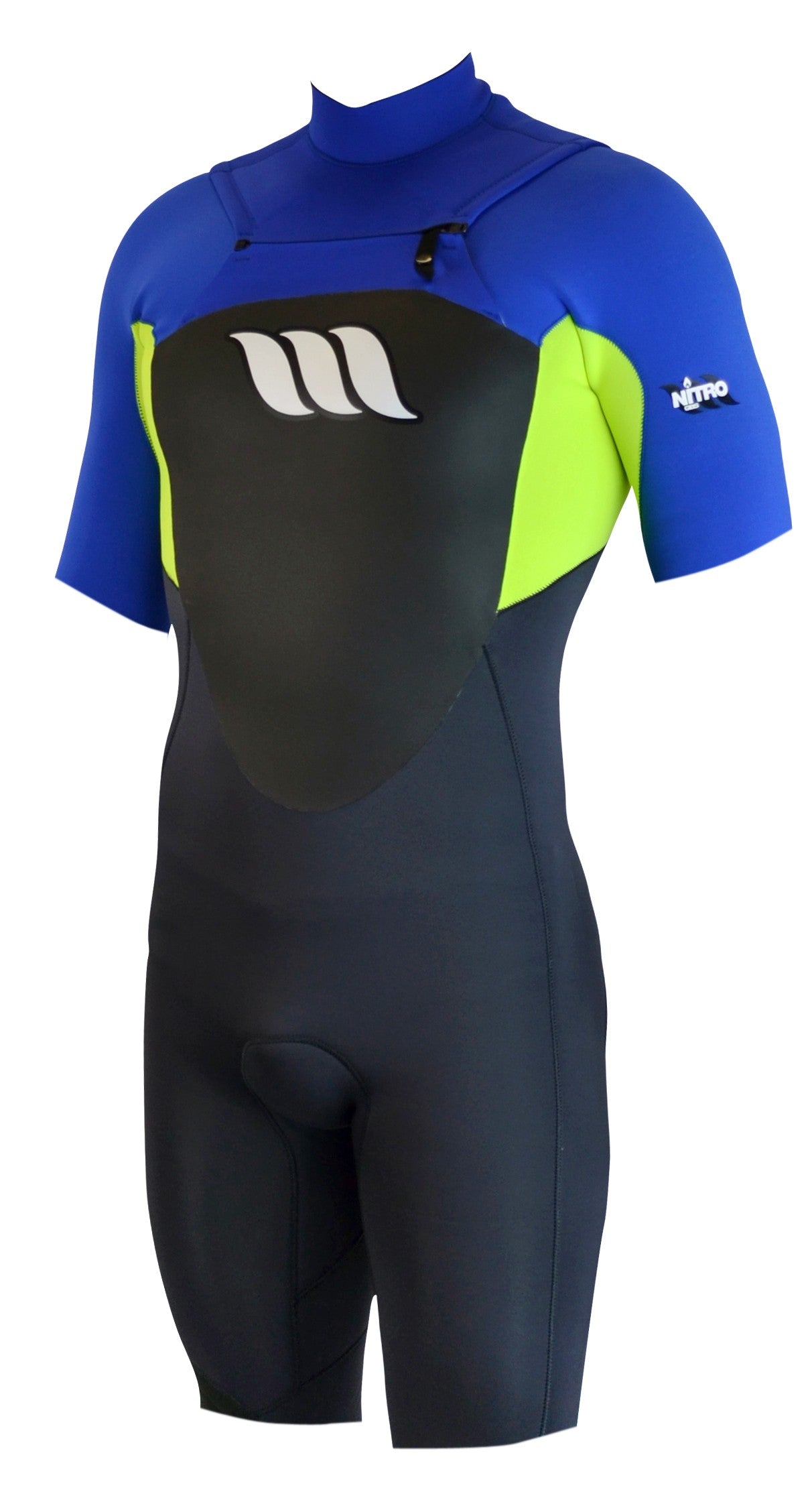 WEST - Combinaison surf - Nitro Shorty 2/2mm front zip - Royal Blue / Citrus