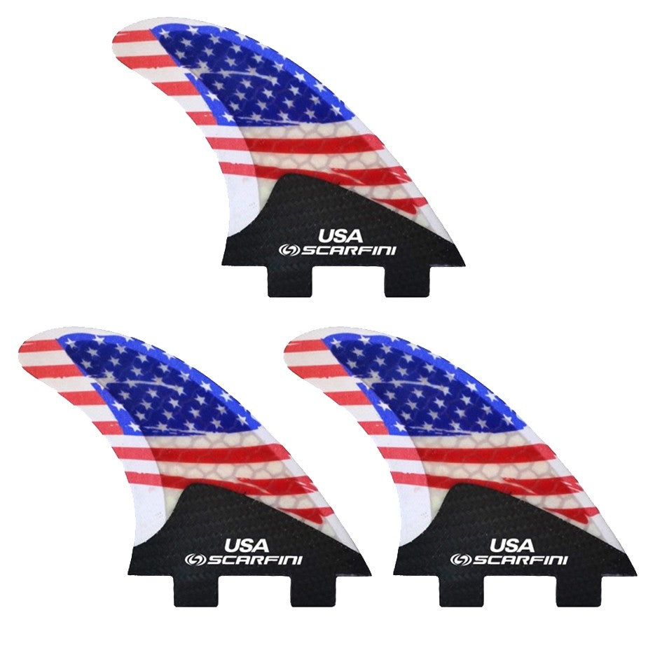 Set de 3 dérives SCARFINI USA Flag Fin (taille M) (FCS)