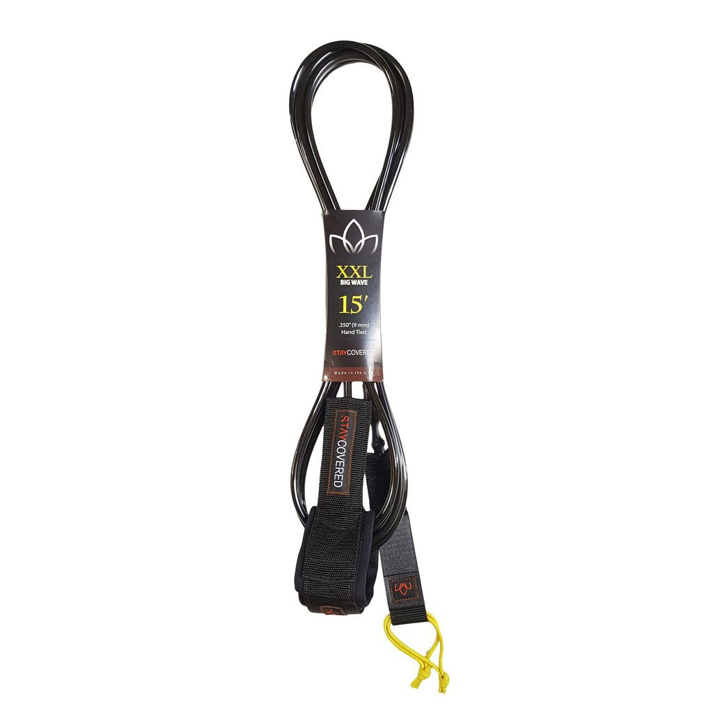 STAY COVERED - XXL Big Wave Leash (9mm) - Black