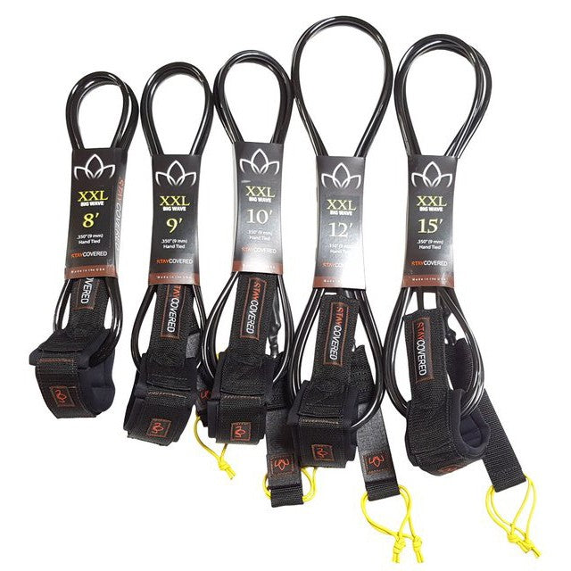 STAY COVERED - XXL Big Wave Leash (9mm) - Black