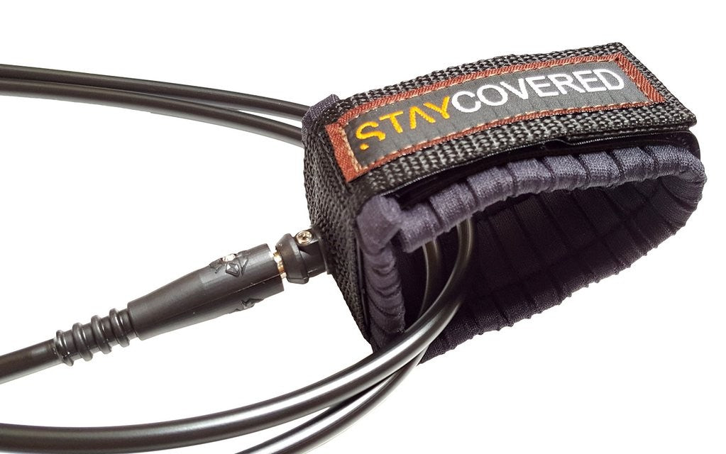 STAY COVERED - Leash genou (Knee) Longboard / SUP  Standard (7mm) - Black