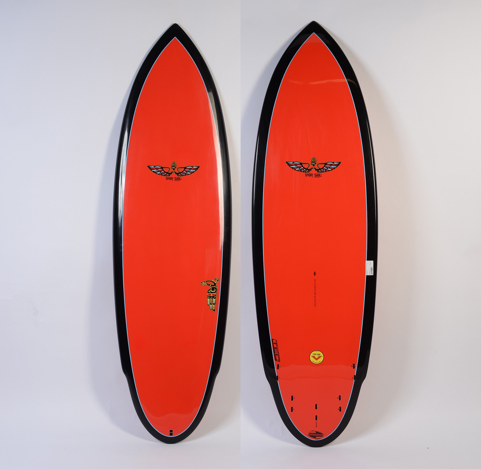 BOARDWORKS - Planche de Surf Von Sol Shadow red/black (epoxy)