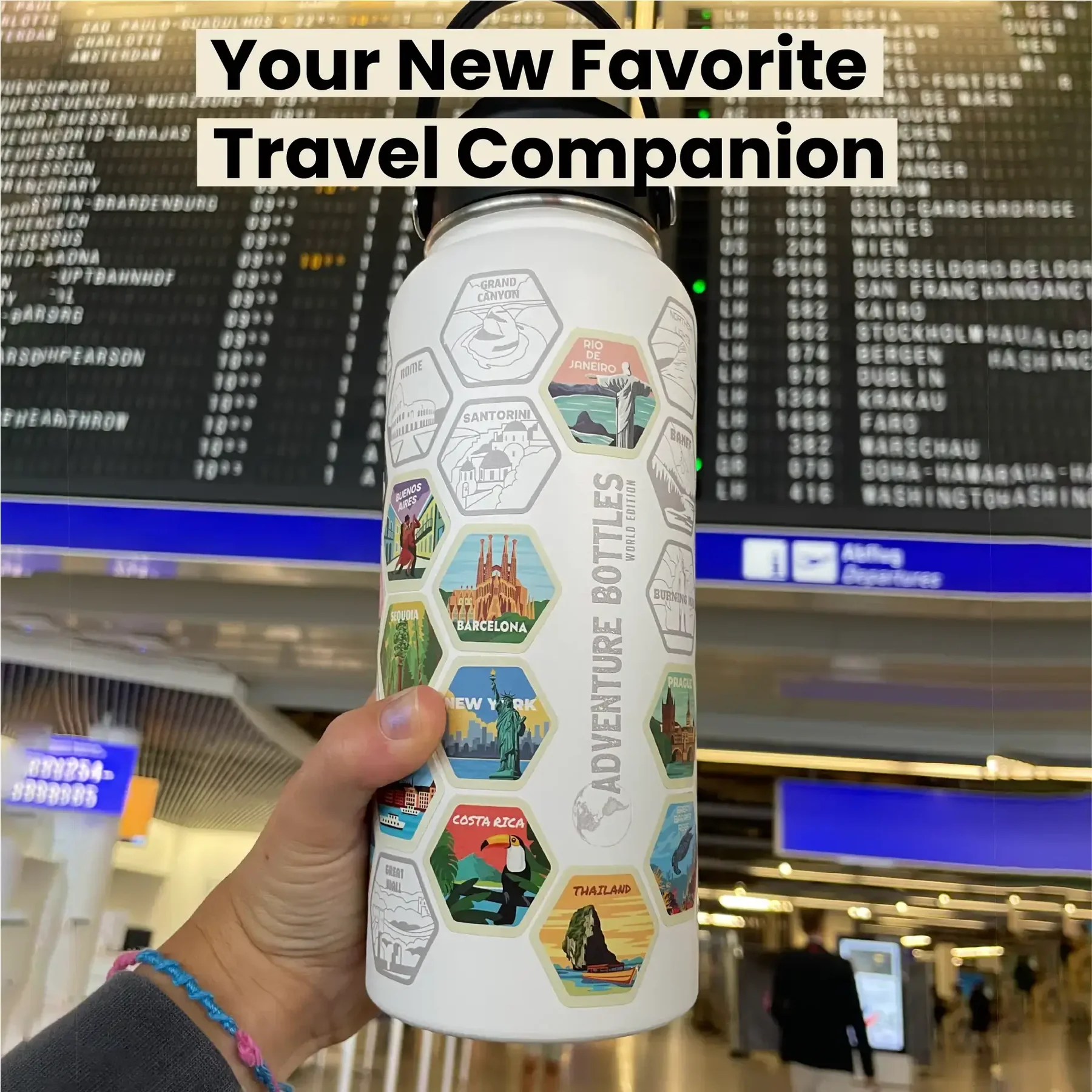 AWESOME MAPS - Adventure Bottle &amp; Stickers - 1 Liter