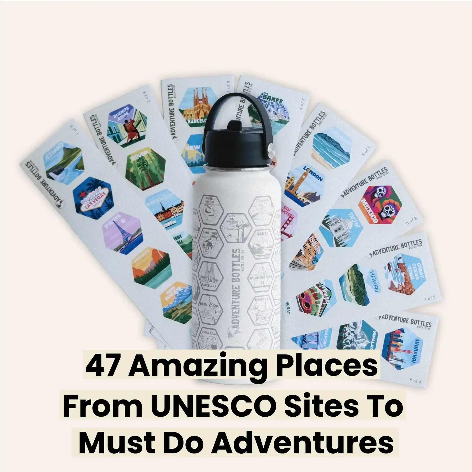 AWESOME MAPS - Adventure Bottle &amp; Stickers - 1 Liter