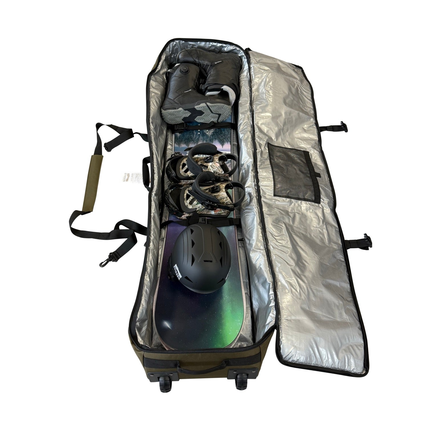 EVIDSEN - Bolsa de snowboard de viaje con ruedas TROMSØ - Caqui
