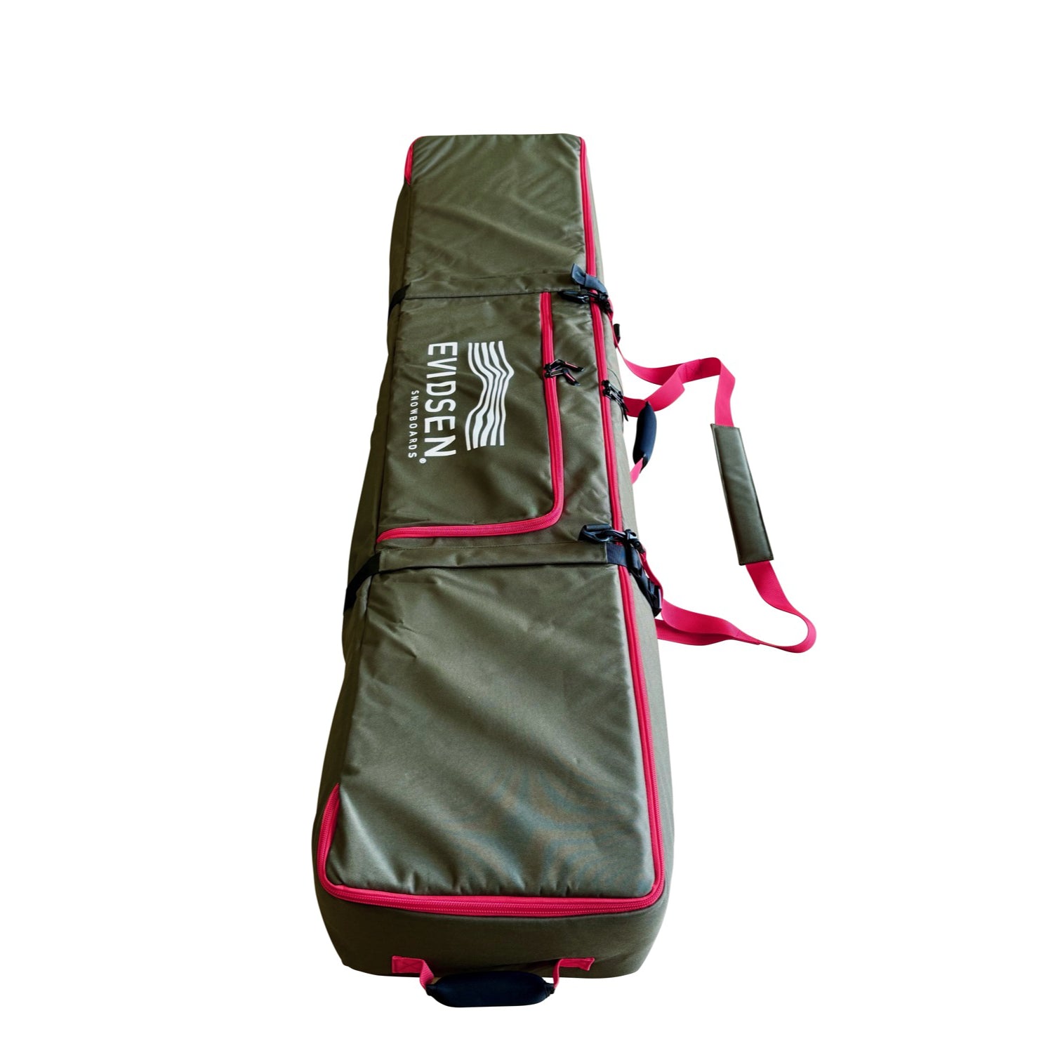 EVIDSEN - TROMSØ Travel Snowboard Bag Wheeled - Khaki / Red LTD