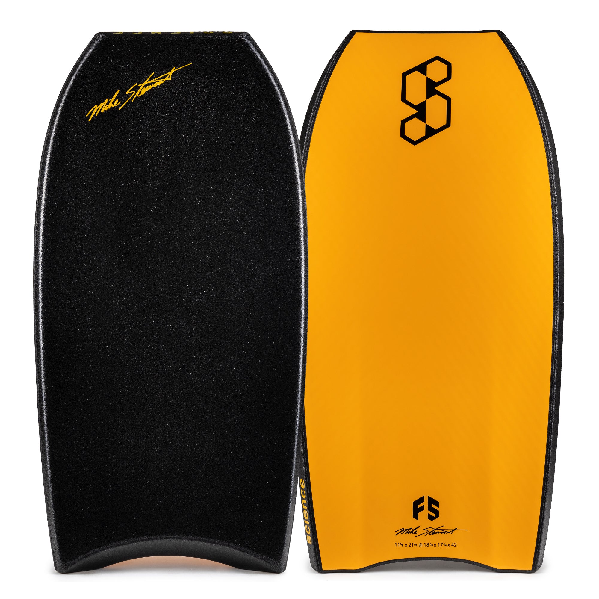 Science Bodyboard - Style Loaded F5 Quad Vent PP - Black / Tangerine