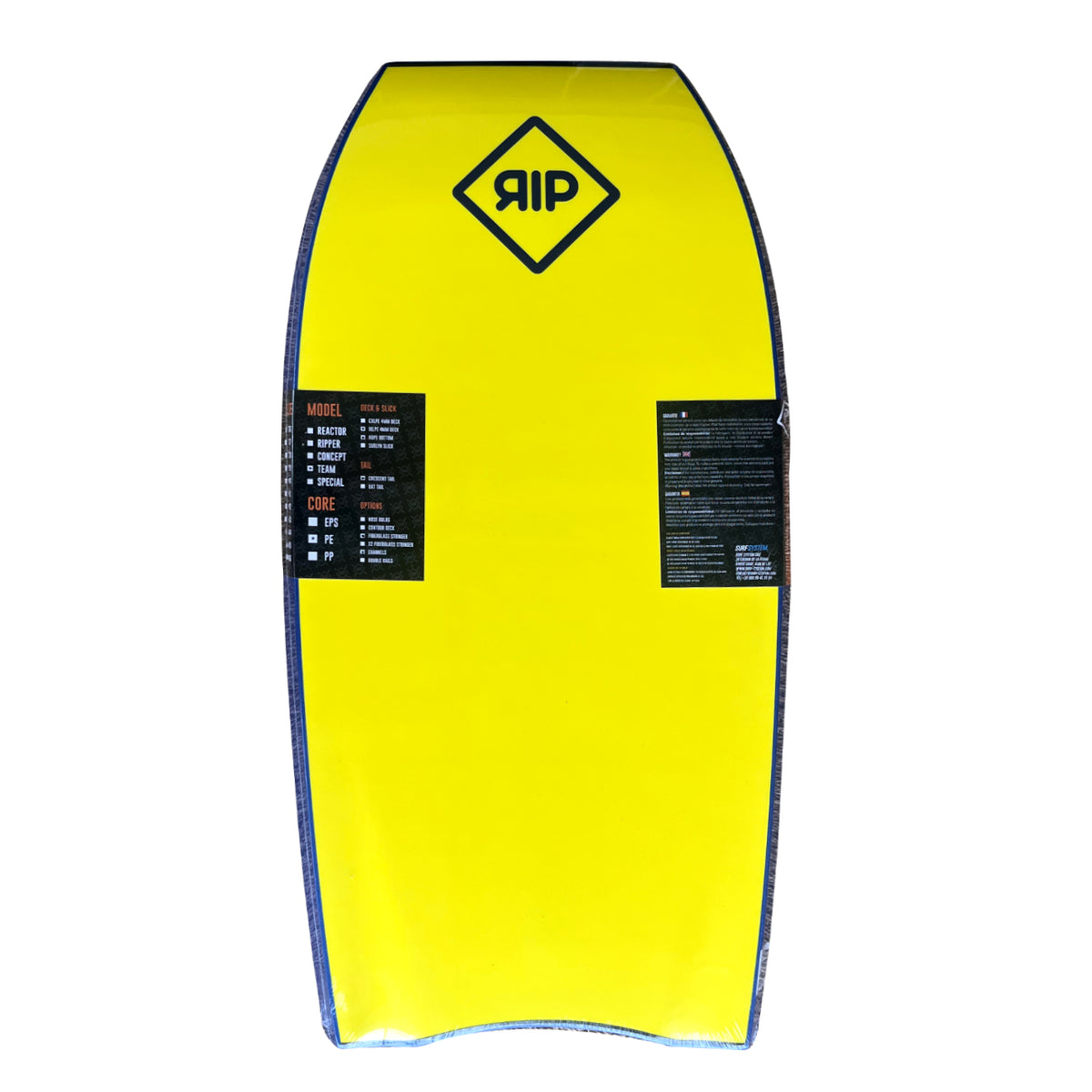 RIP Bodyboard - Team (PE) - Dark Blue / Yellow