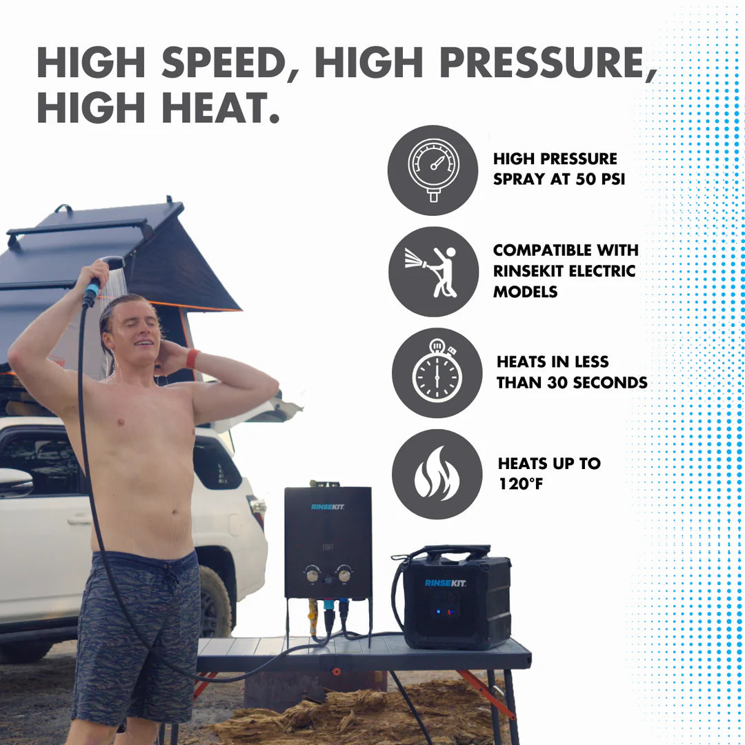 RINSEKIT PRO PACK 2.0 - Douche portable autonome (avec Batterie) + Hyper Heater 2.0