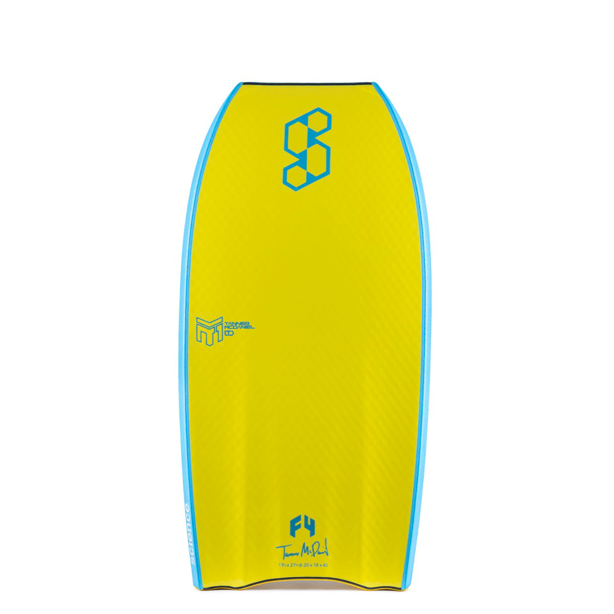 Science Bodyboard - Tanner LTD PP 1.9 Tri Quad F4 - Aqua Blue / Yellow