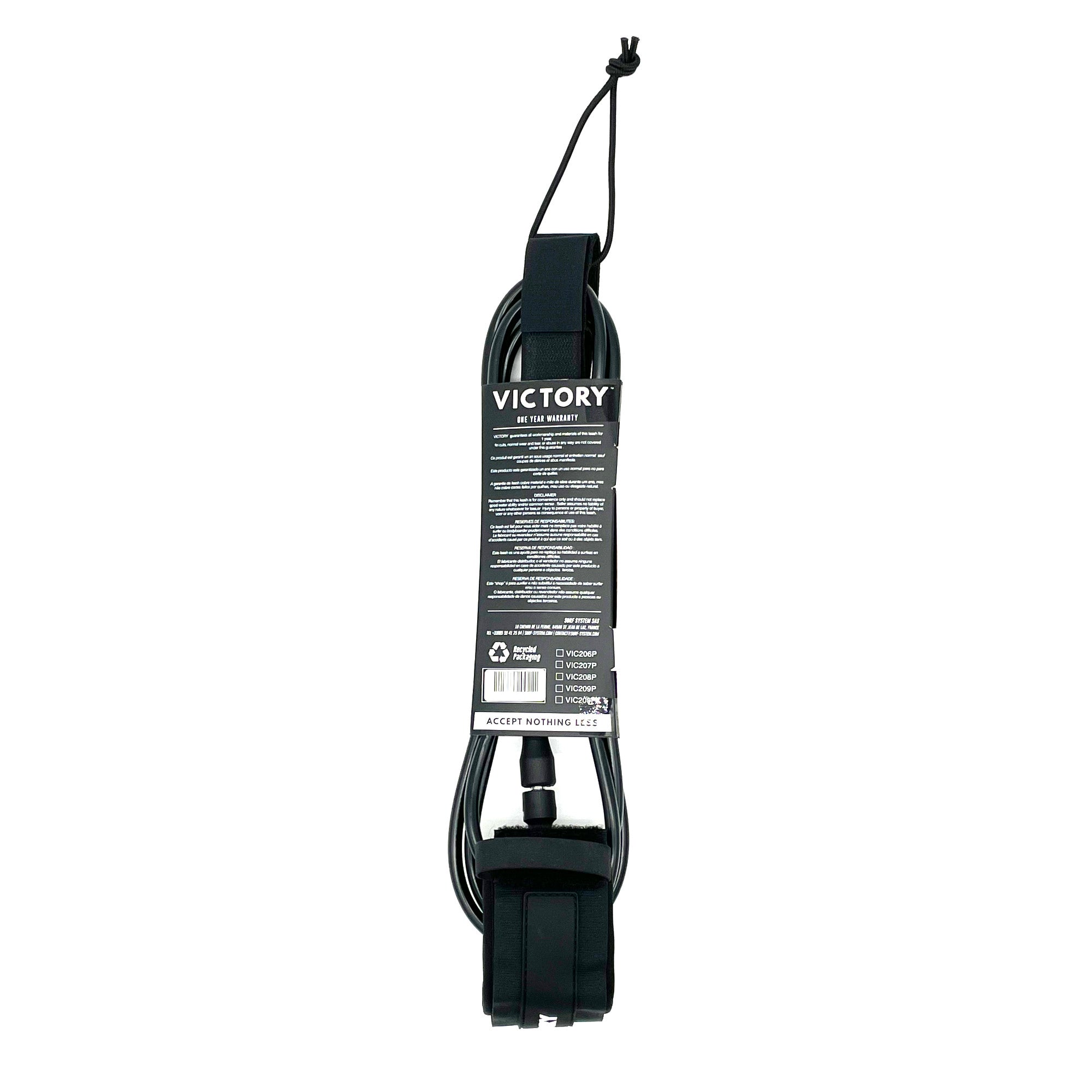 VICTORY - Surf Leash PRO 6' - Matte Black