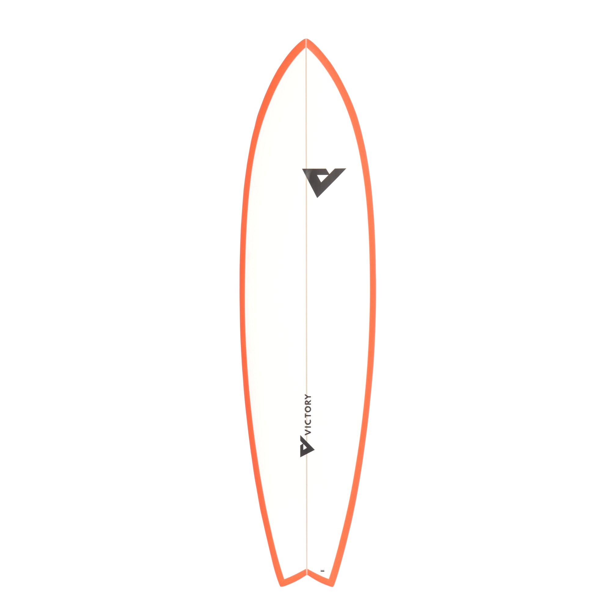 Victory Surfboards - Long Fish - Epoxy - Futures - Matt Orange / White