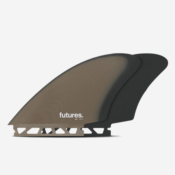 FUTURES - K2 Fiberglass Twin Keel Fins - Brown