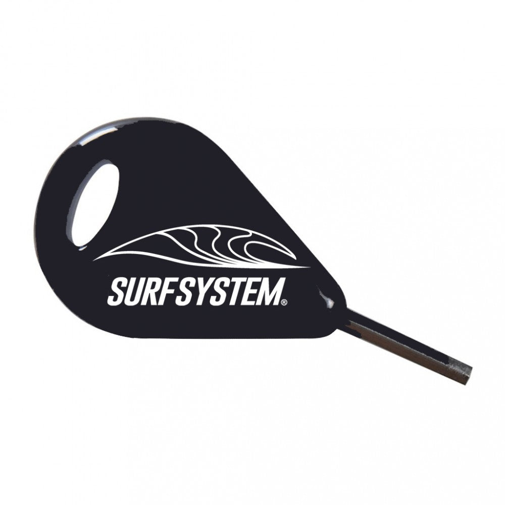SURF SYSTEM - Set of 3 fins with Key - Thruster - FCS Compatible - Black