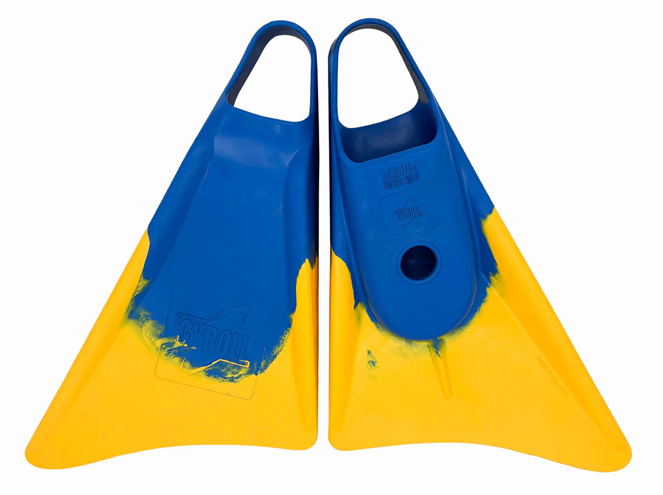 GYROLL - Palmes de Bodysurf et Bodyboard - Royal Blue / Yellow