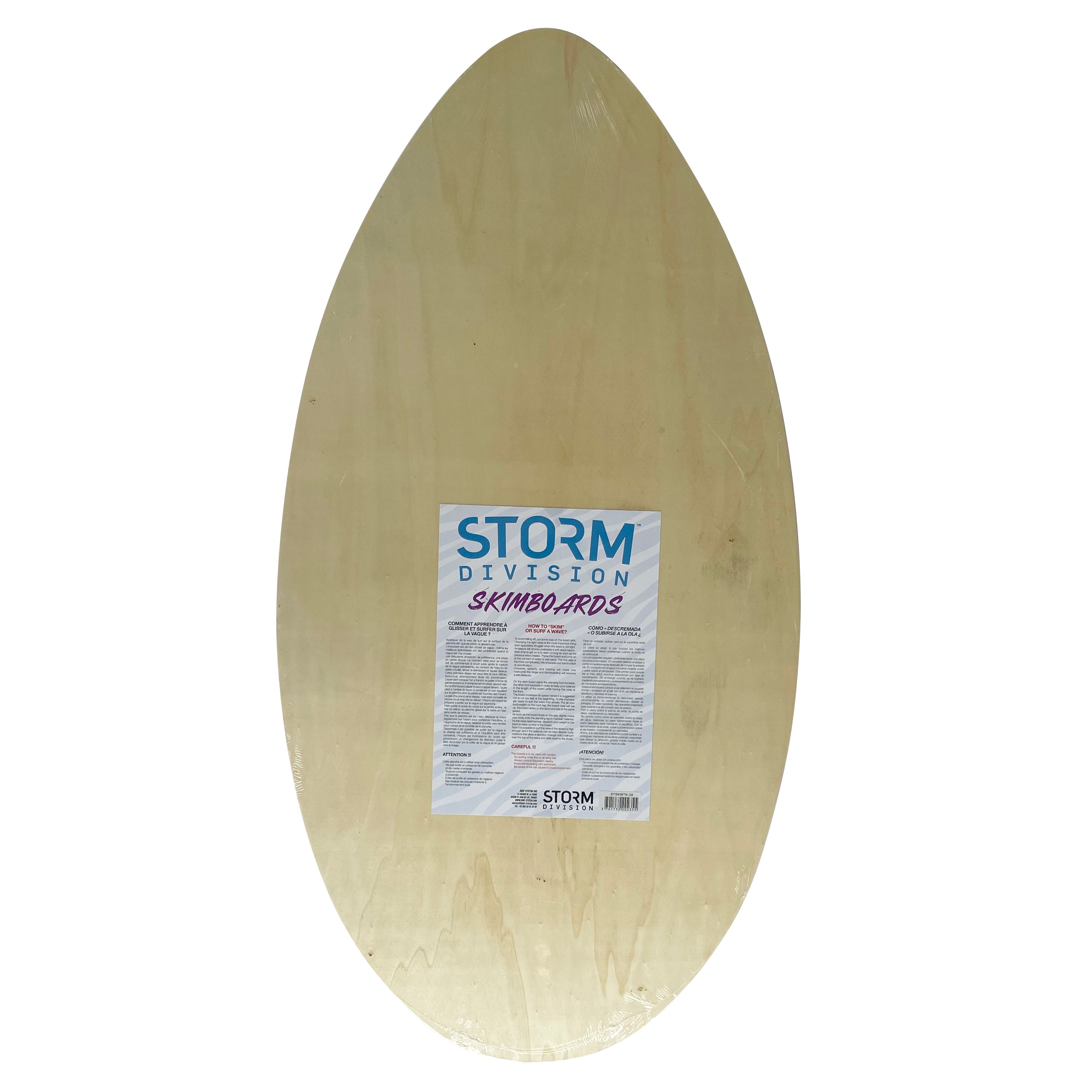 STORM - Wooden Skimboard - Aqua