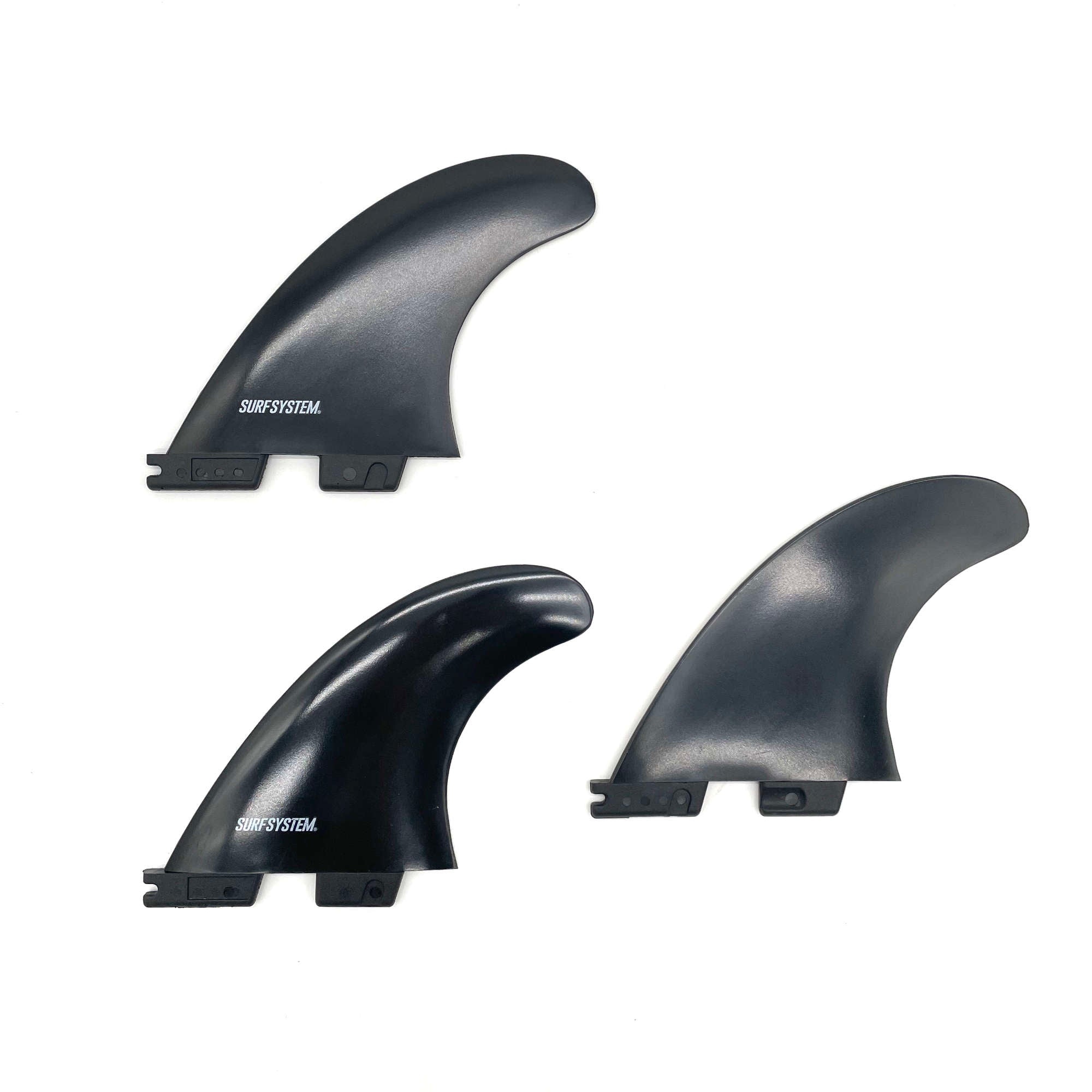 SURF SYSTEM - Thruster Fins Set, Medium - Composite - FCS2 Compatible - Black