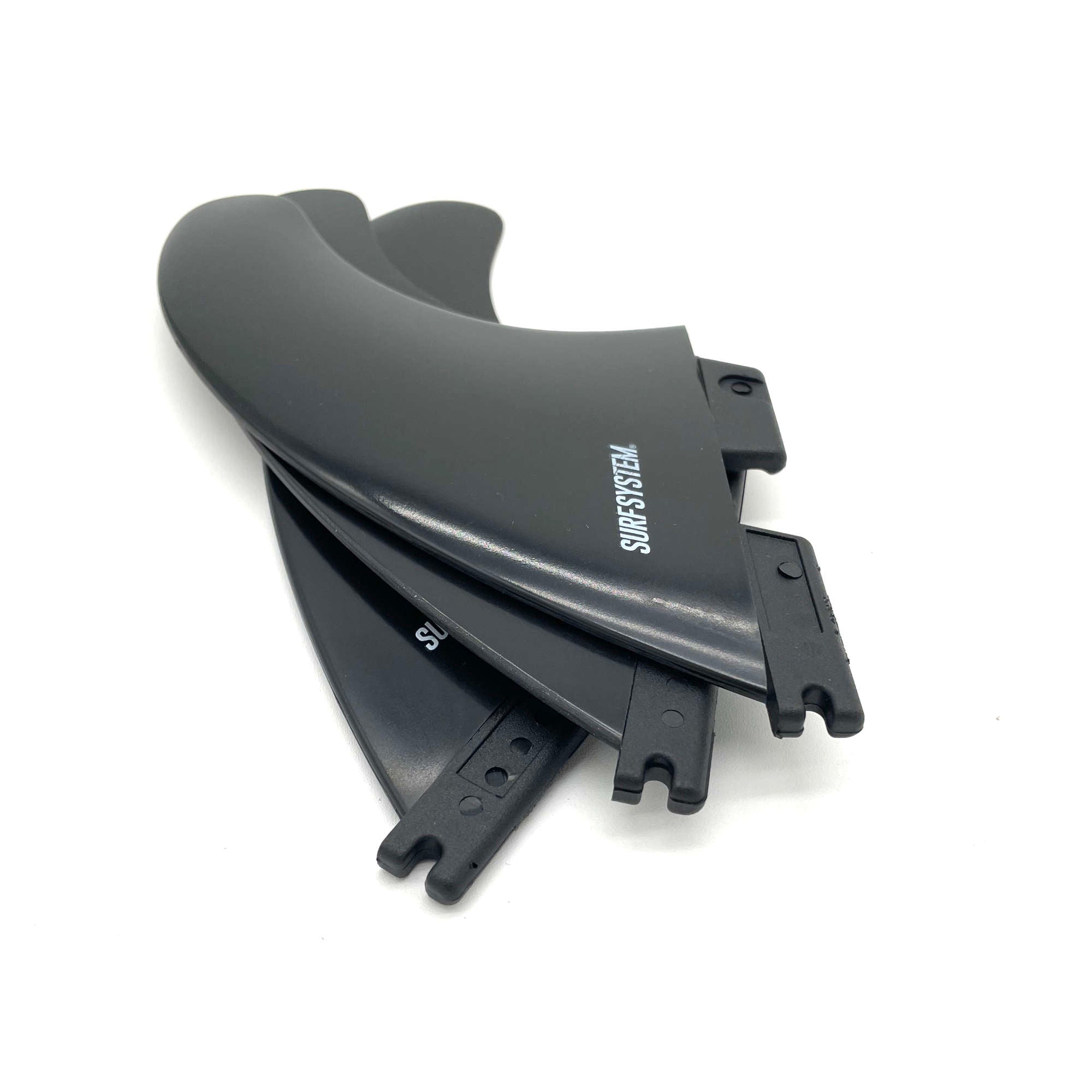 SURF SYSTEM - Thruster Fins Set, Medium - Composite - FCS2 Compatible - Black