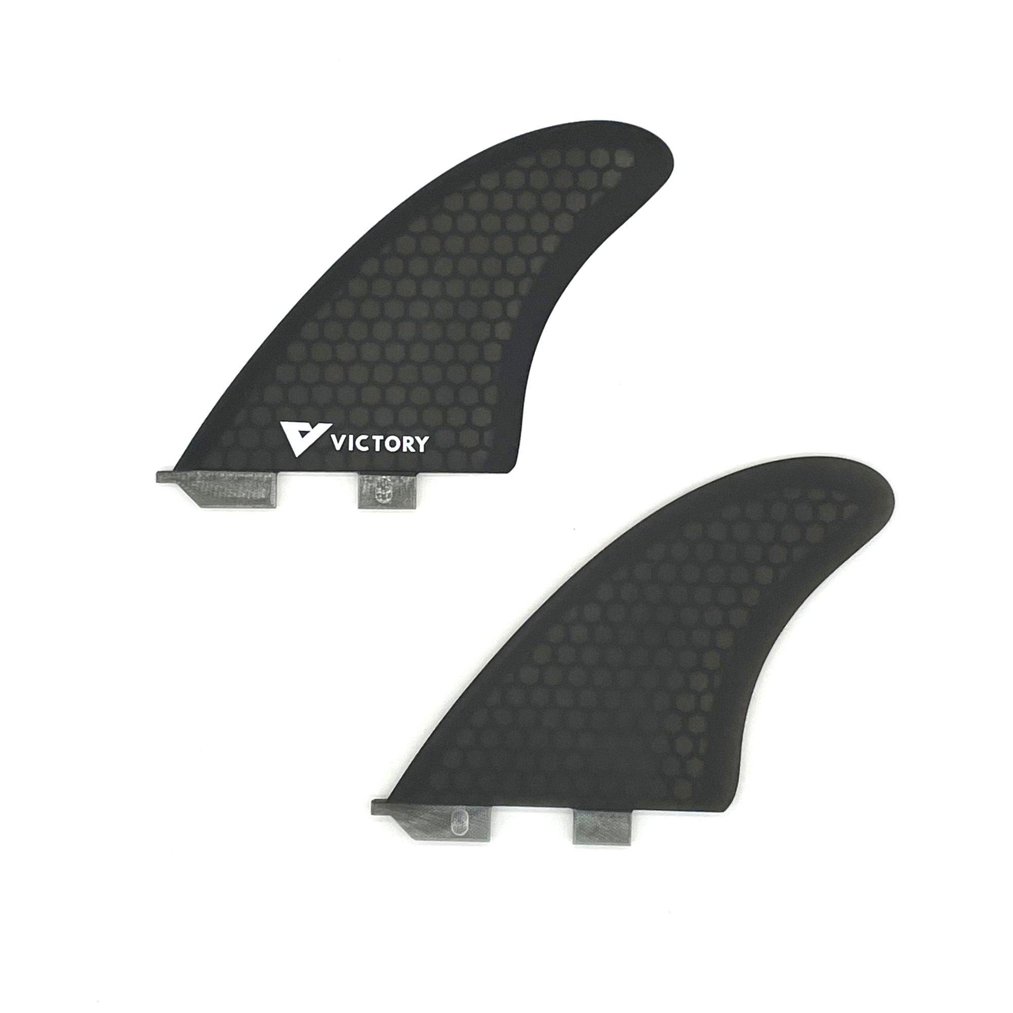 VICTORY - Twin Fins Set Fiberglass Honeycomb - FCS2 Compatible - Smoke