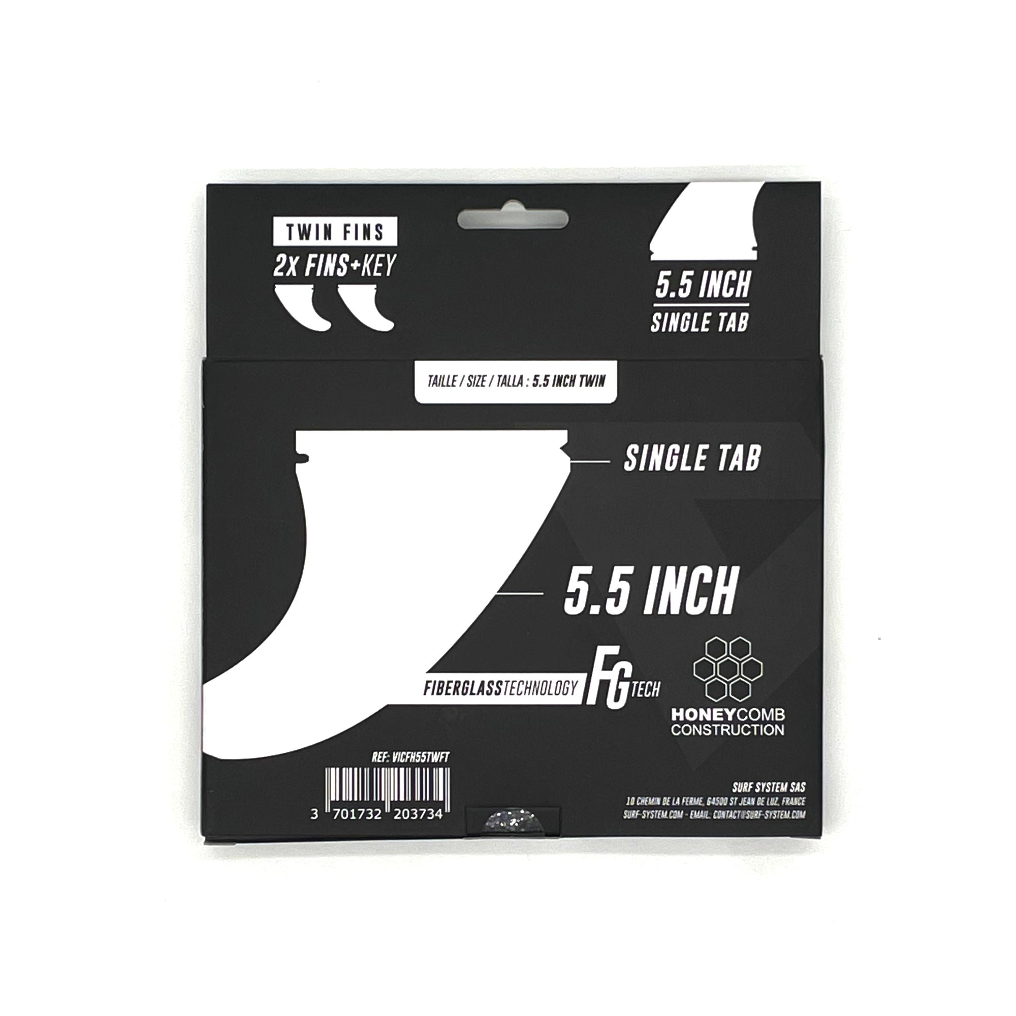 VICTORY - Quillas twin - Fiberglass Honeycomb - Compatible con Futures - Smoke