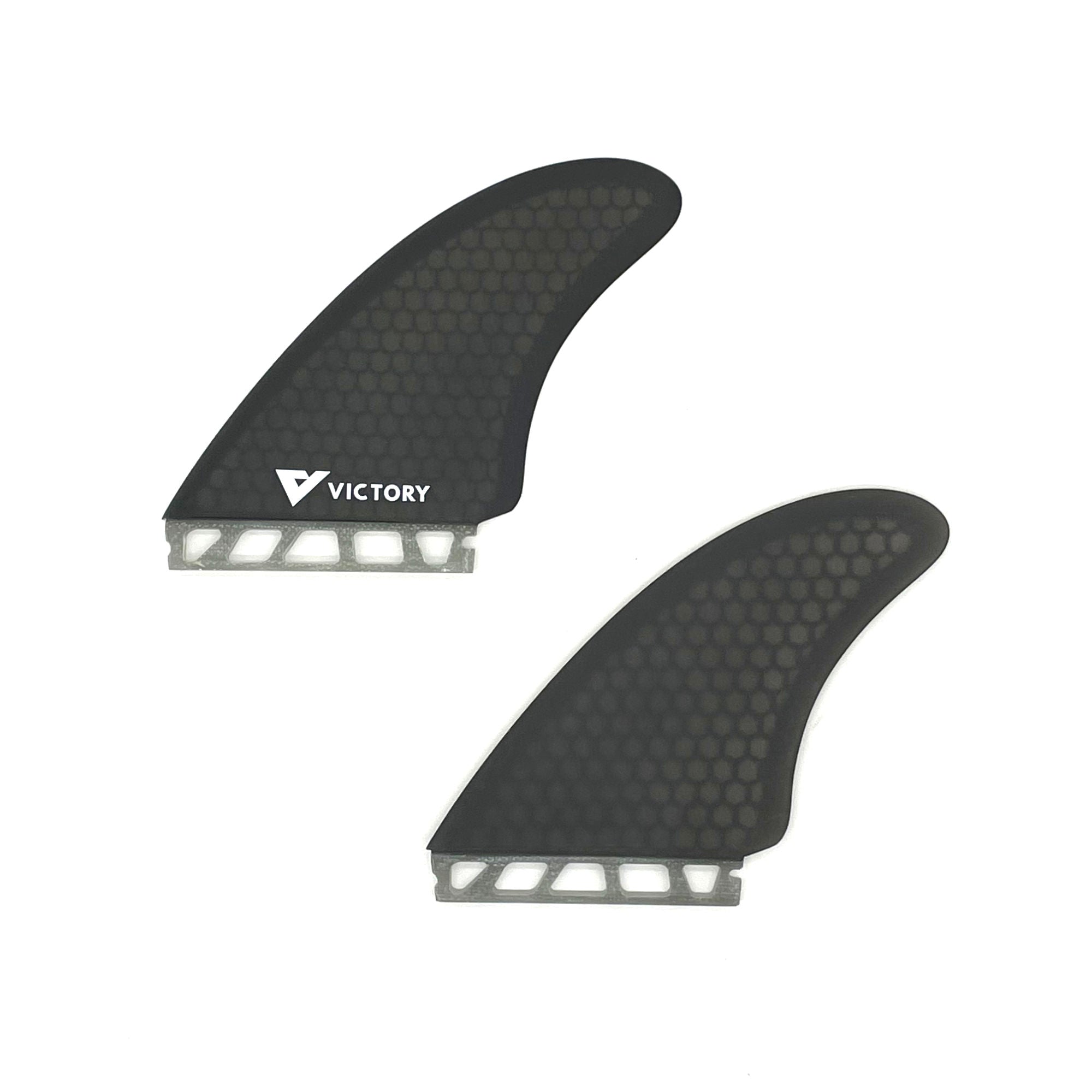 VICTORY - Twin Fins Set Fiberglass Honeycomb - Futures Compatible - Smoke