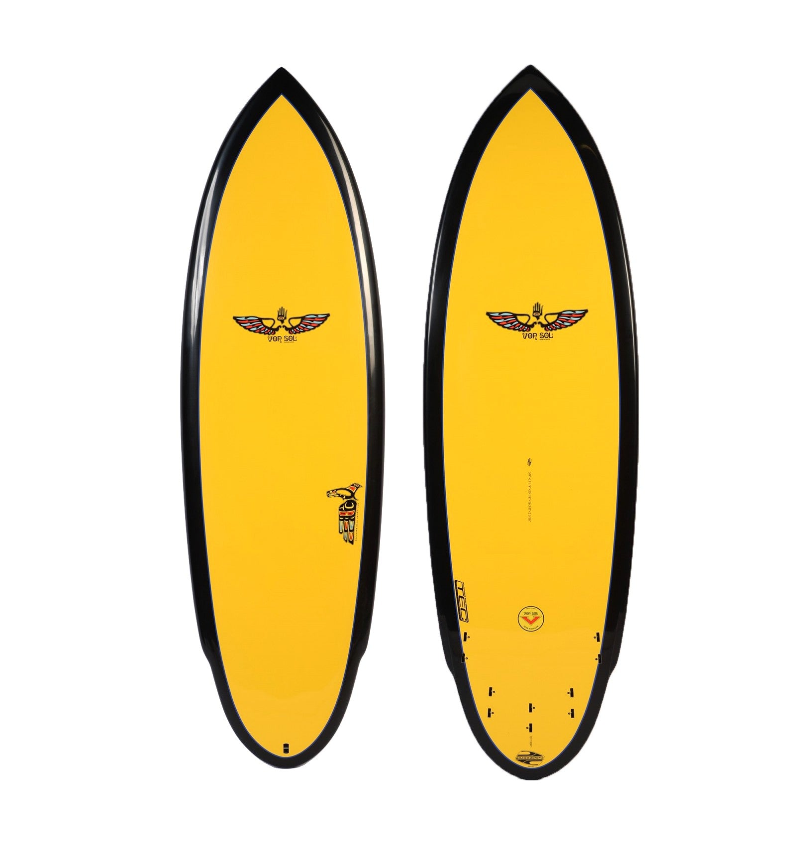 BOARDWORKS - Surfboard Von Sol Shadow yellow / black (epoxy)