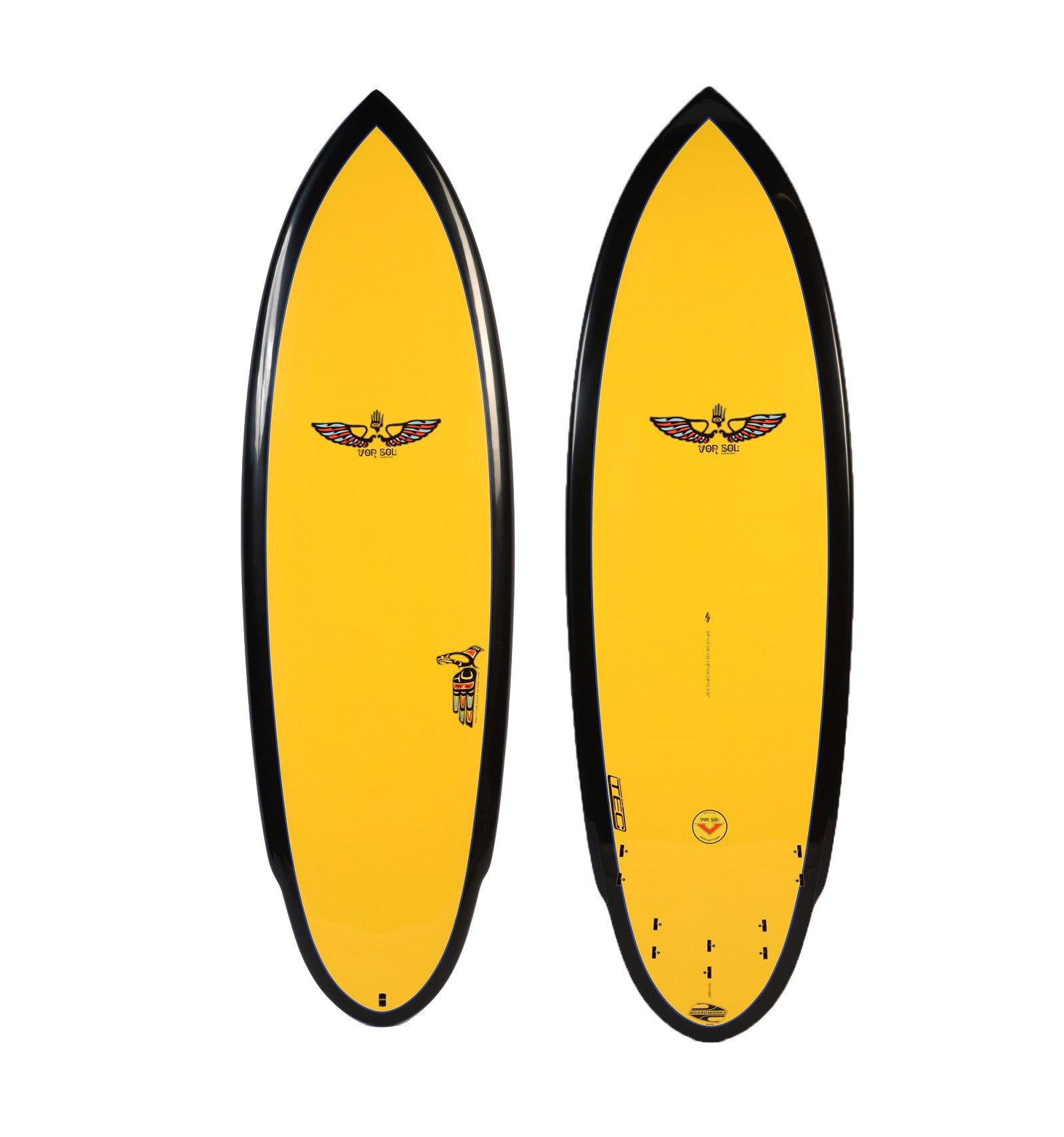 BOARDWORKS - Tabla de surf Von Sol Shadow amarillo / negro (epoxi)