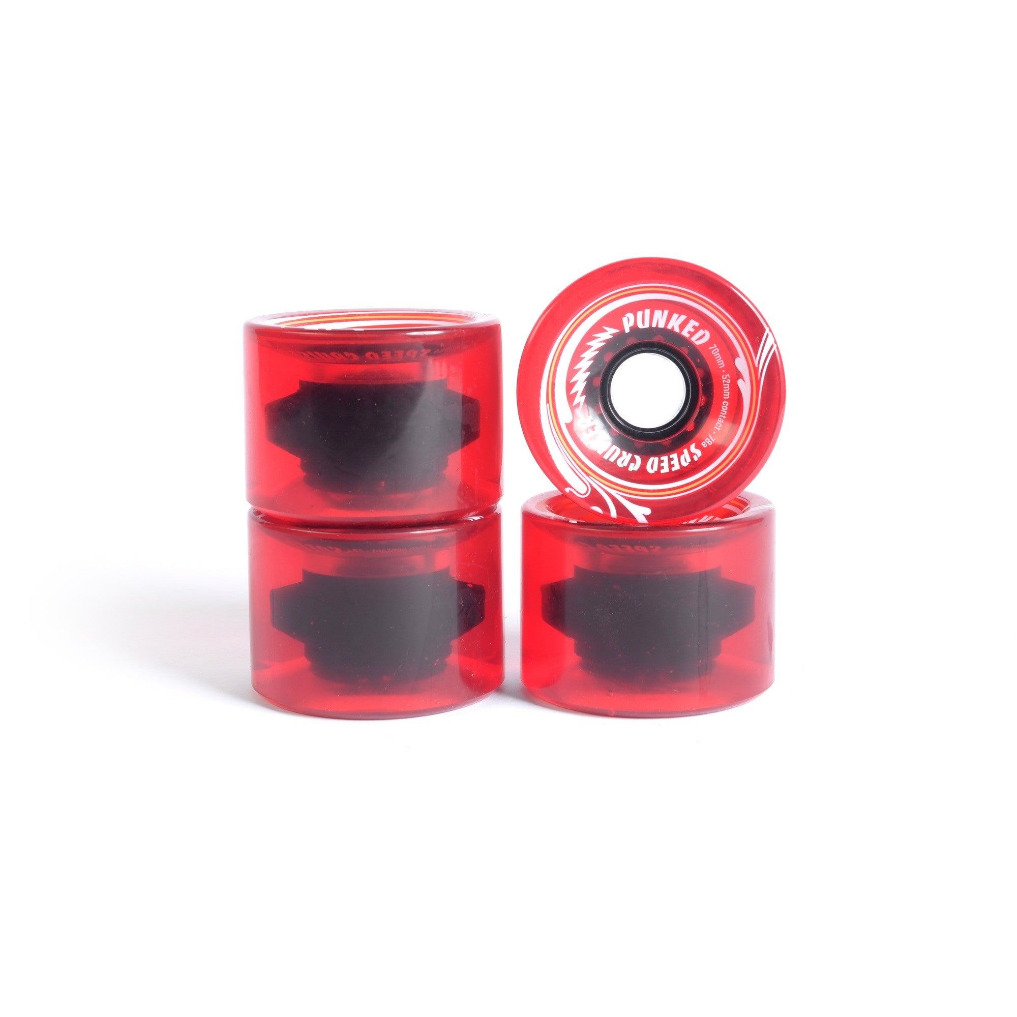 Skateboard wheels - YOCAHER 70x52mm 78a - Translucid Red