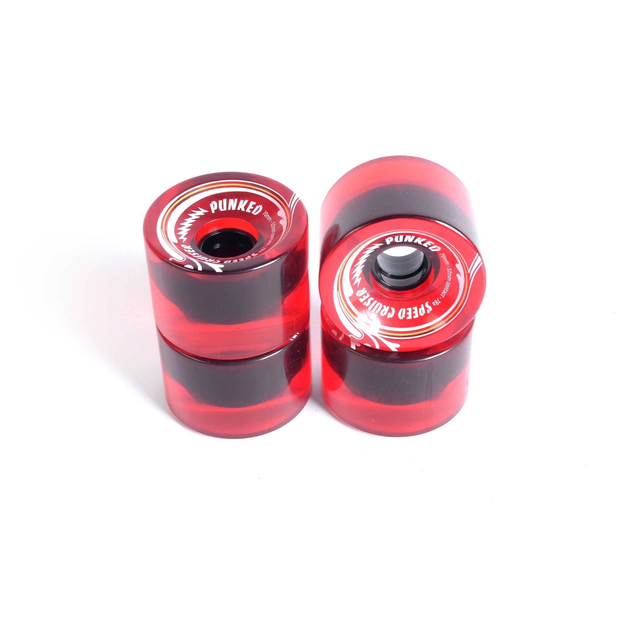 Skateboard wheels - YOCAHER 70x52mm 78a - Translucid Red