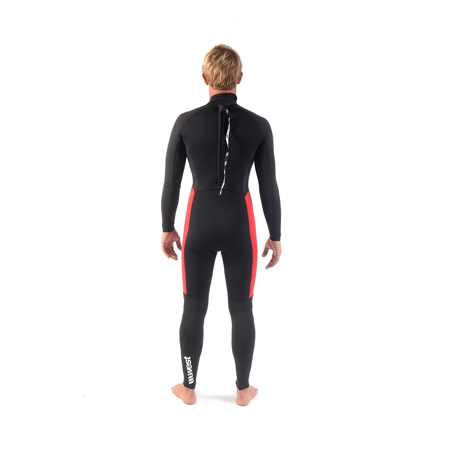 WEST - Surf wetsuit - Enforcer-S Back zip 3/2mm - Black / Red