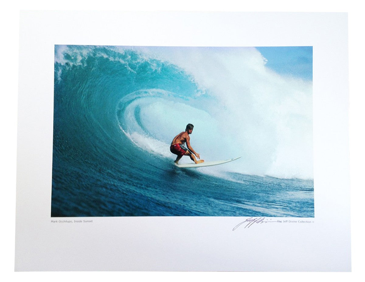 Surf Photo Poster The JEFF DIVINE Collection No 4 'Mark Occhilupo Inside Sunset 1987'