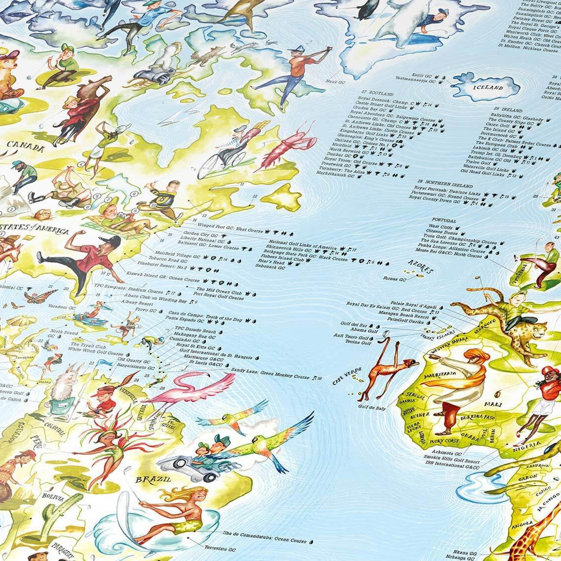 Awesome Maps - Poster Carte du Monde - Golf Map