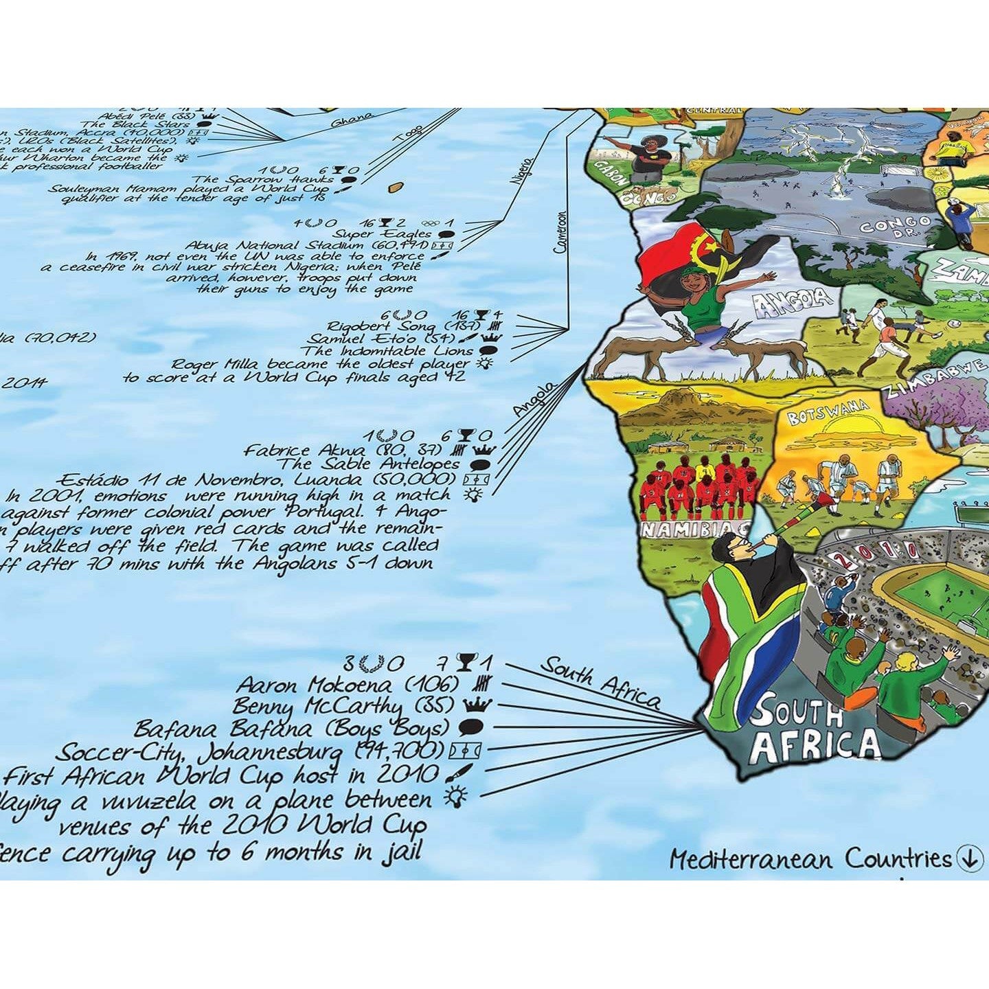 Awesome Maps - Poster Carte du Monde Football Map Re-writable