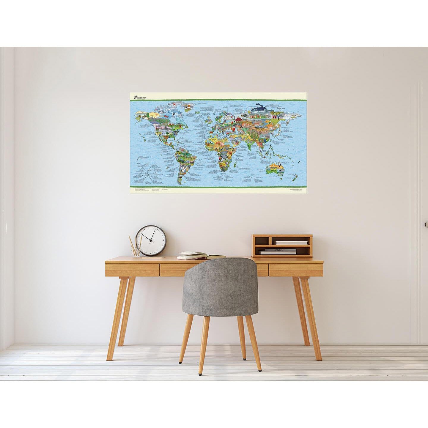 Awesome Maps - Poster Carte du Monde Football Map Re-writable