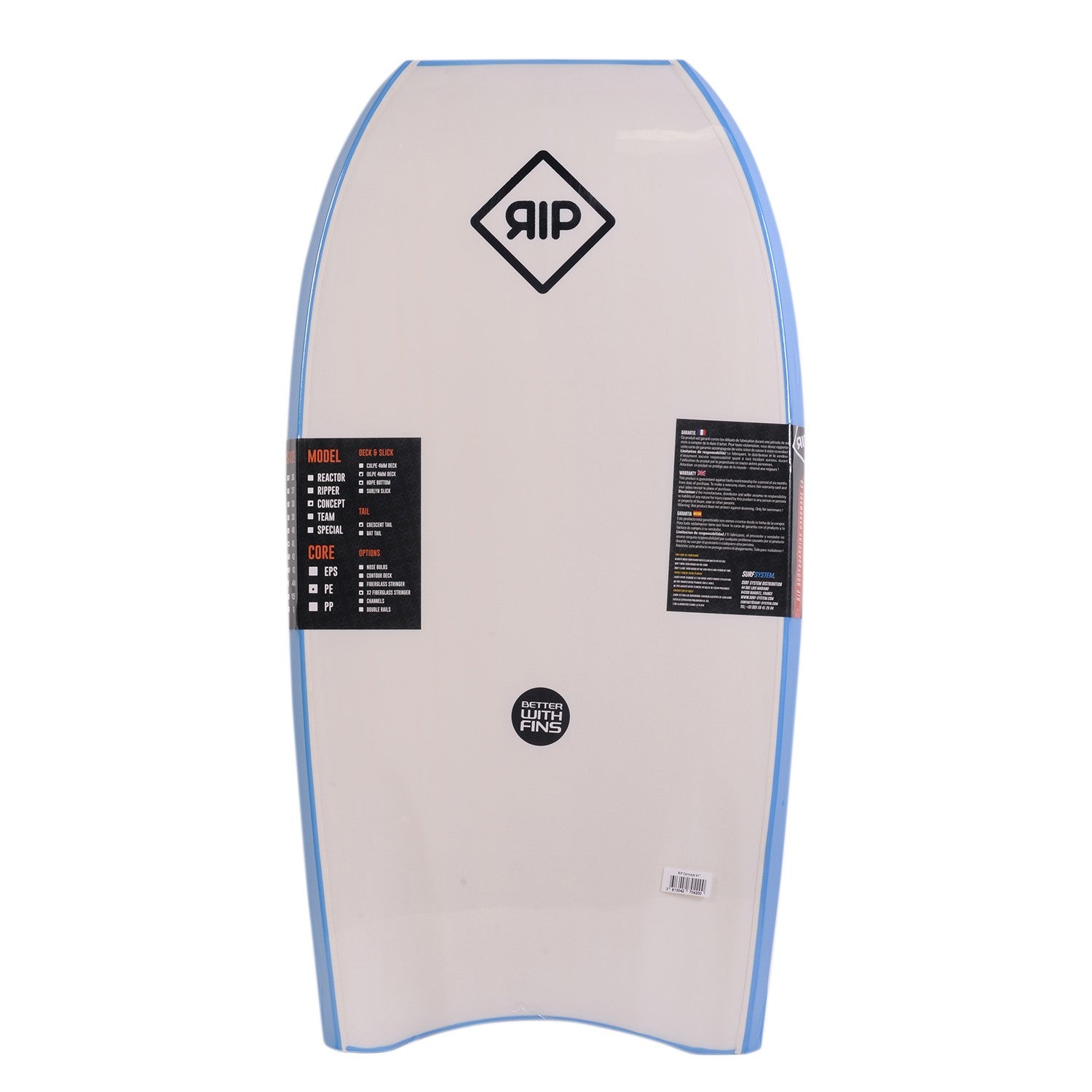 Bodyboard RIP - Stringer Concept (PE) - Azul / Blanco