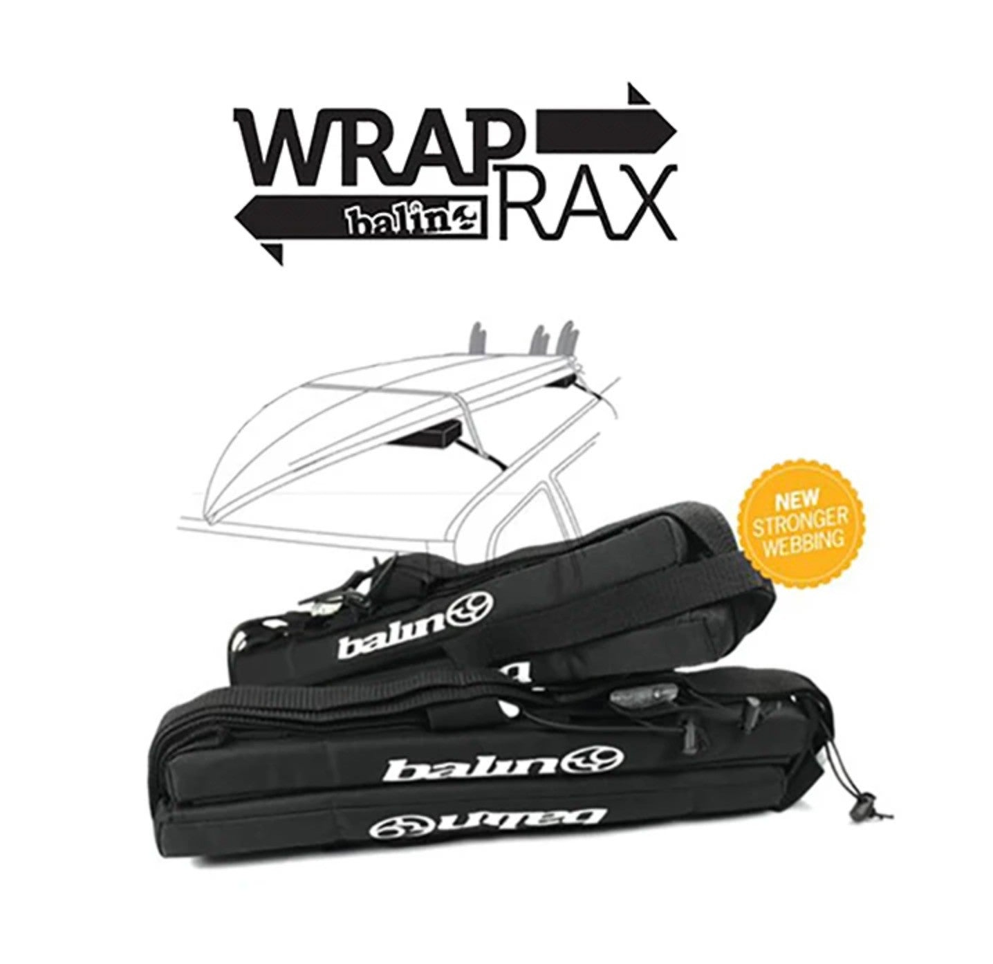 BALIN - Roof Racks - Wrap Rax Single for Surf and Longboards (1-3 boards)