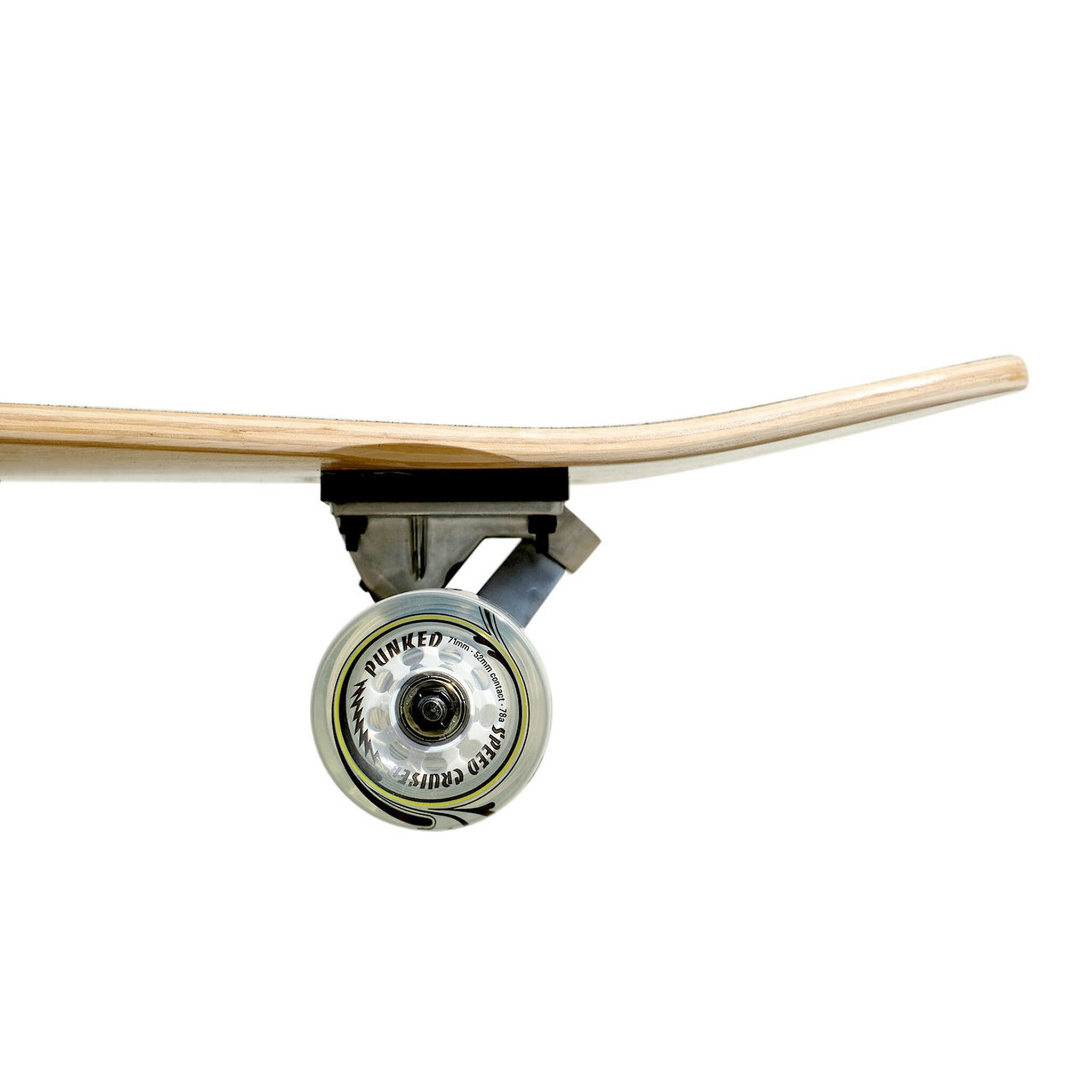 YOCAHER - Longboard Checker White Kicktail - Tabla completa
