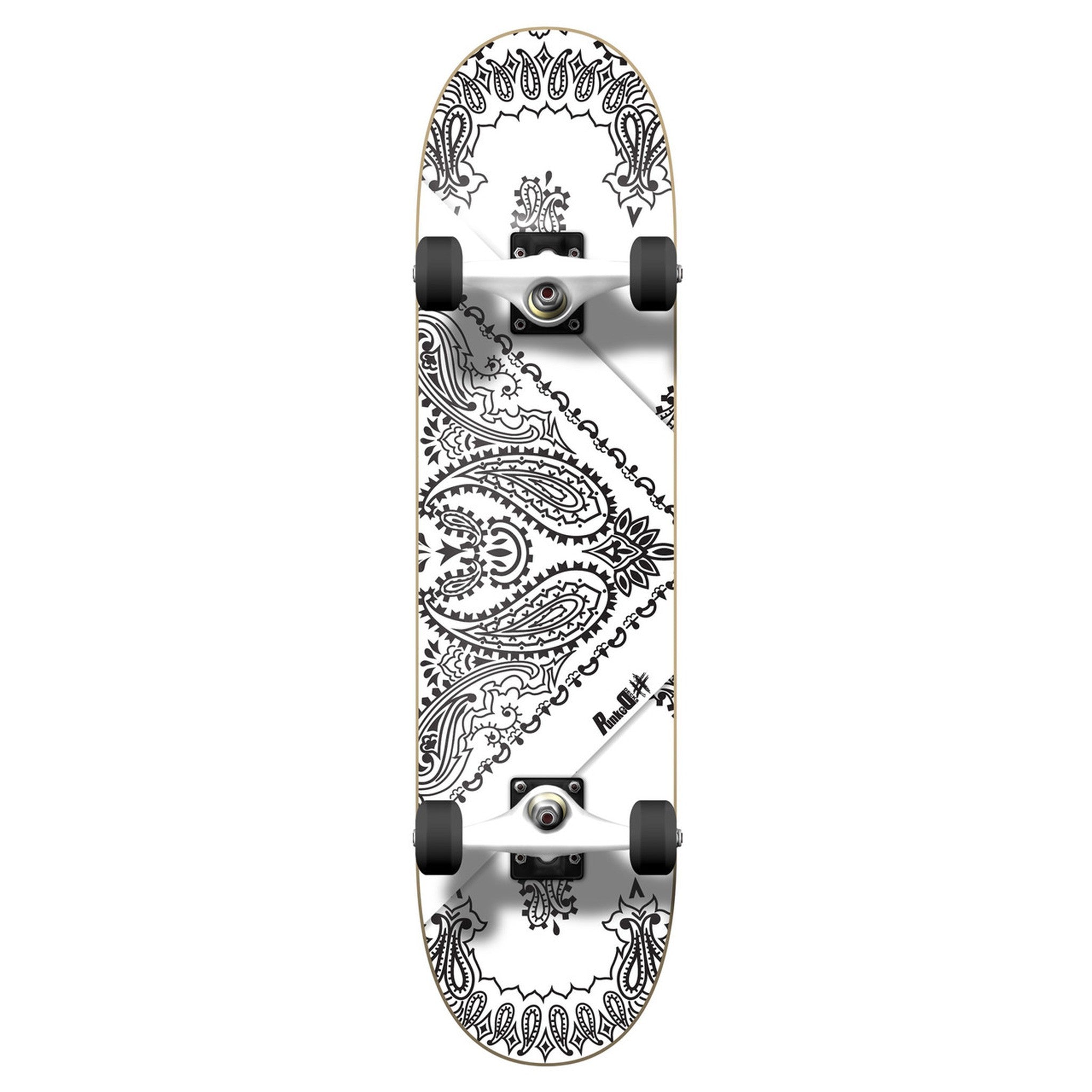 YOCAHER Bandana White - Skateboard Street - Complete Board