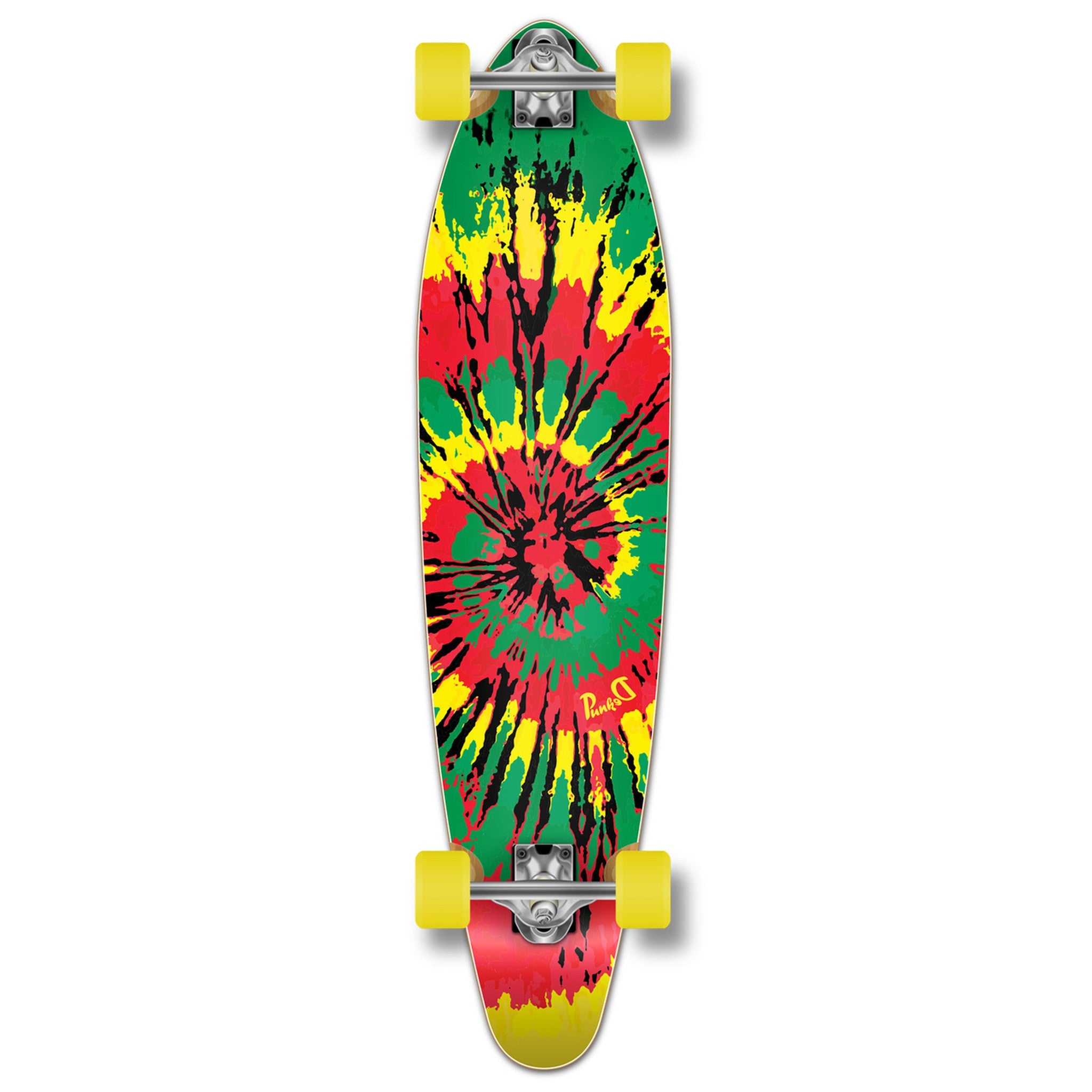 YOCAHER - Longboard Tiedye Rasta Kicktail - Tabla completa