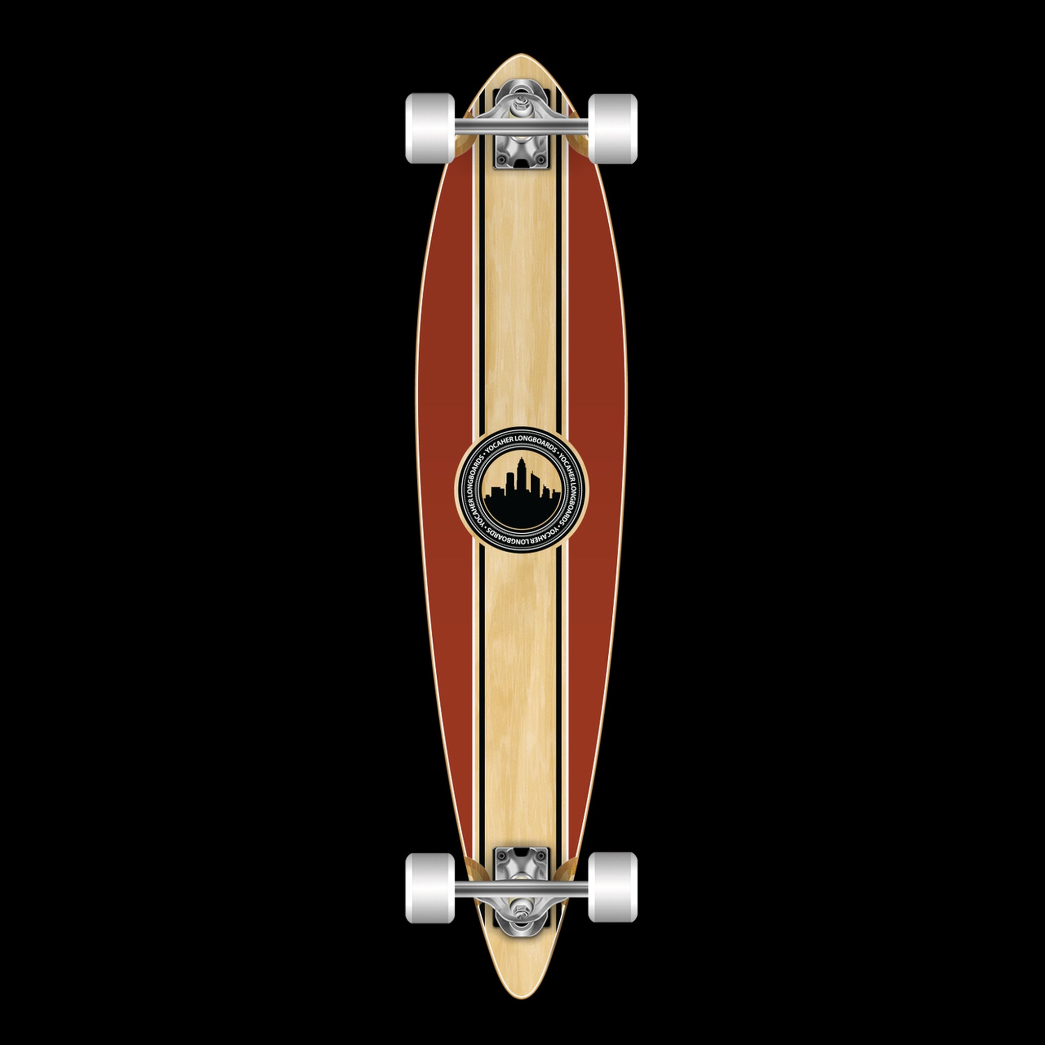 YOCAHER - Burgundy Pintail Longboard - Planche Complete