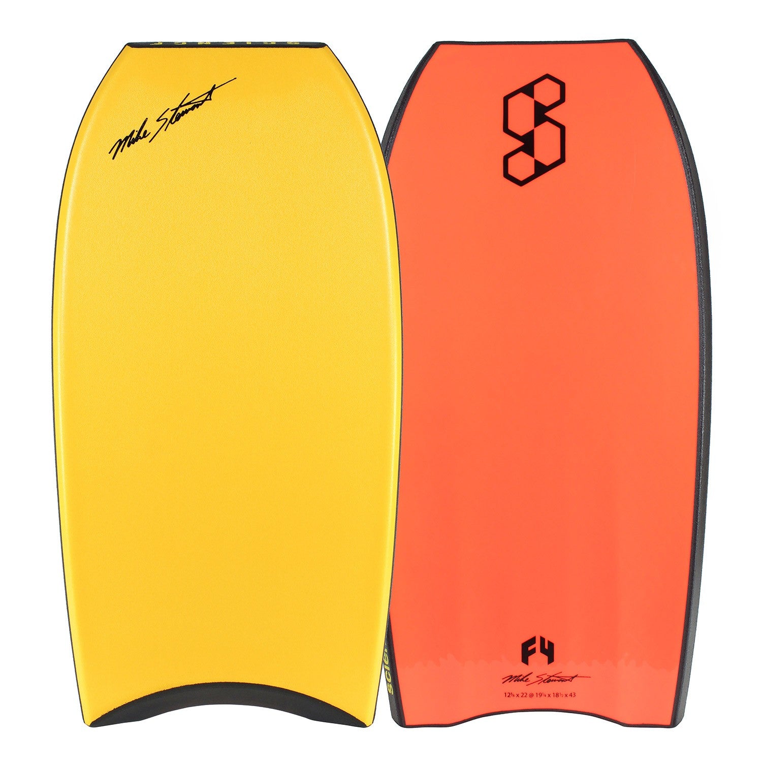 Science Bodyboard - Style Loaded F4 Quad Vent PP - Tangerine / Fluoro Red