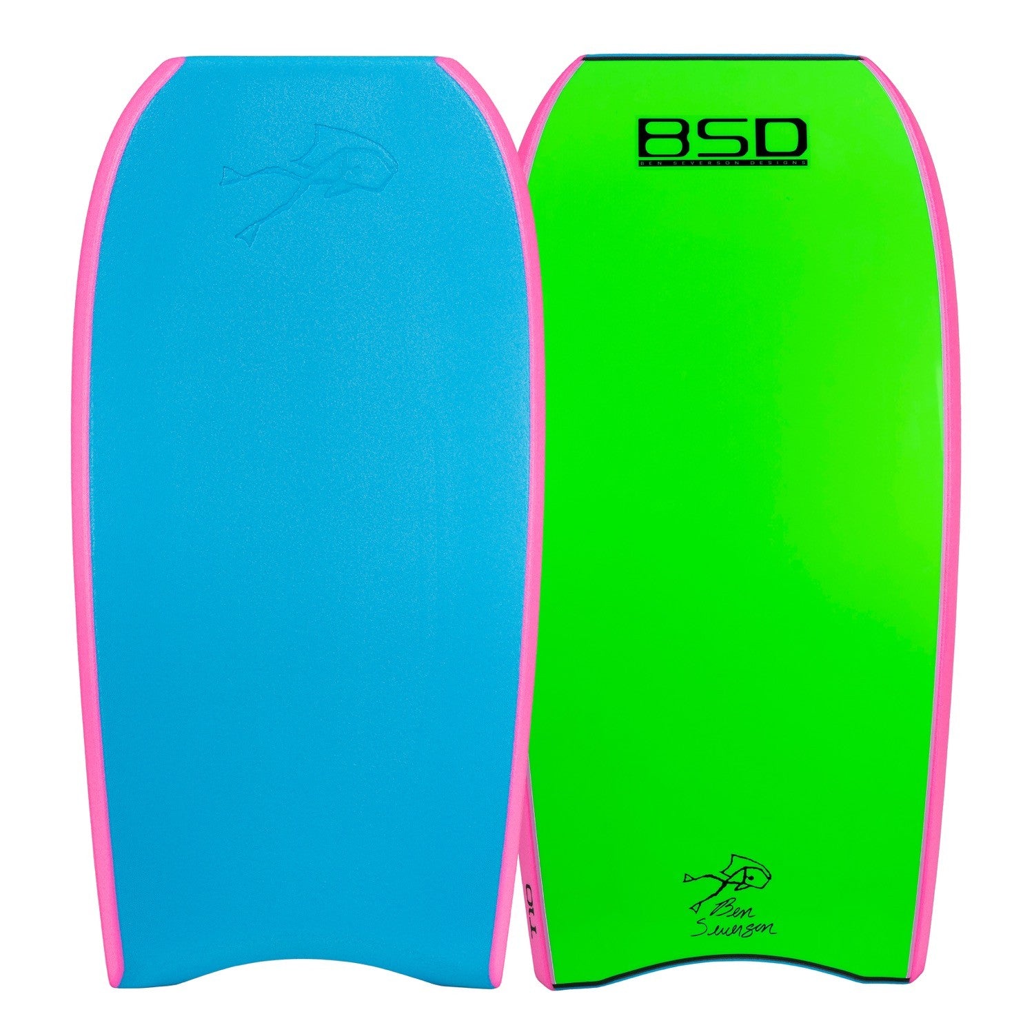 BSD Bodyboard - T10 - Aqua Blue / Fluro Green