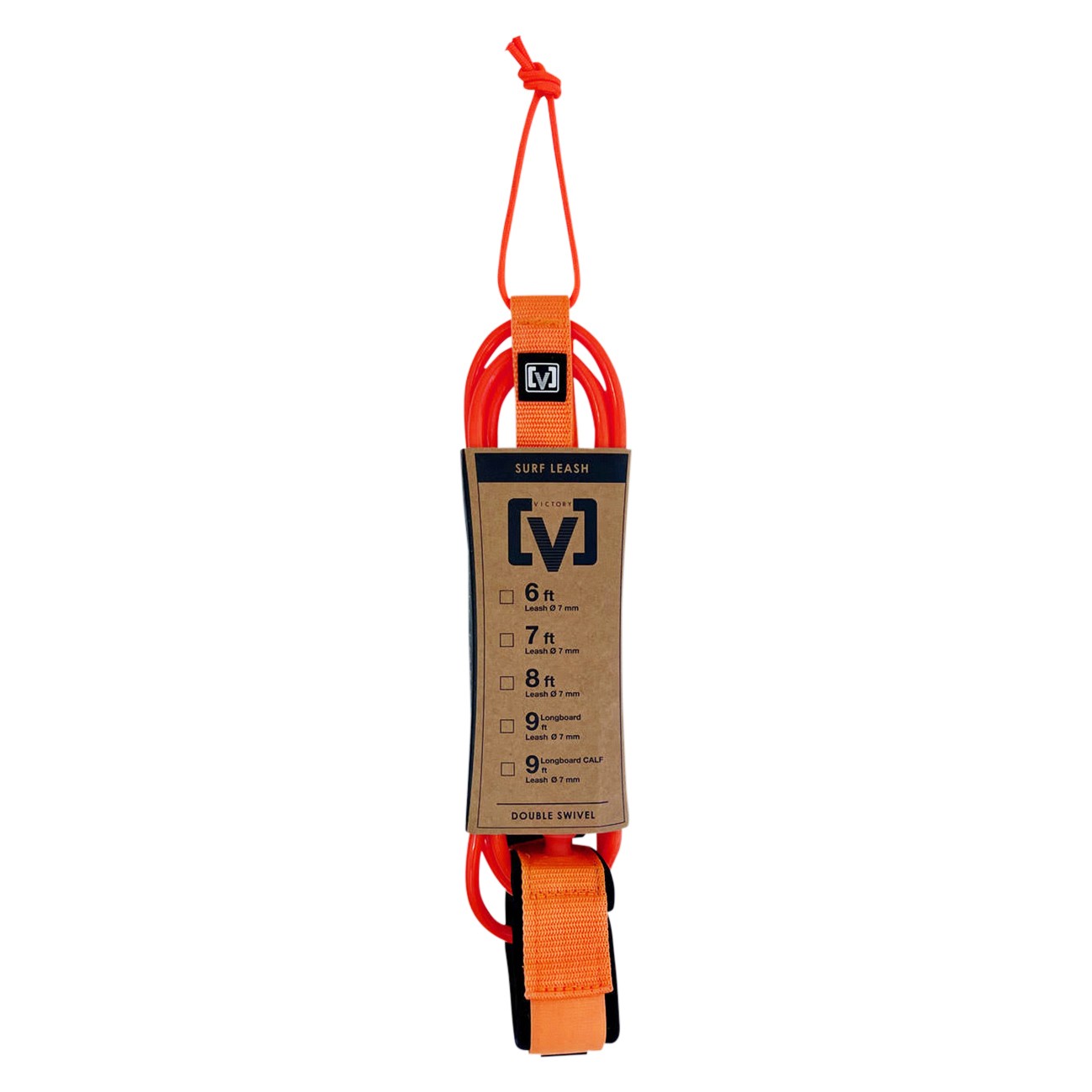 VICTORY - Surf Leash Regular 8' - Neon Orange