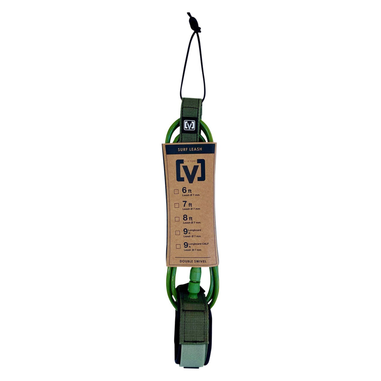 VICTORY - Surf Leash Regular 8' - Verde Mat