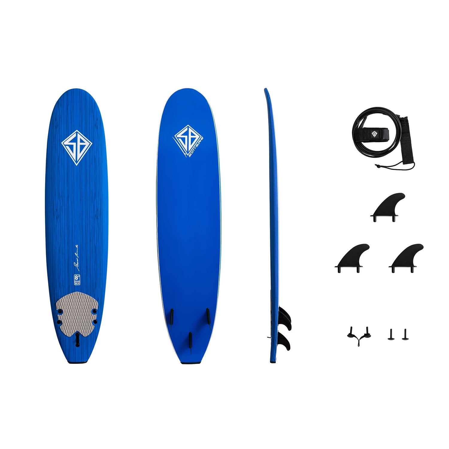 CBC - Planche de Surf en Mousse Scott Burke - Softboard 8'0 - Navy Blue